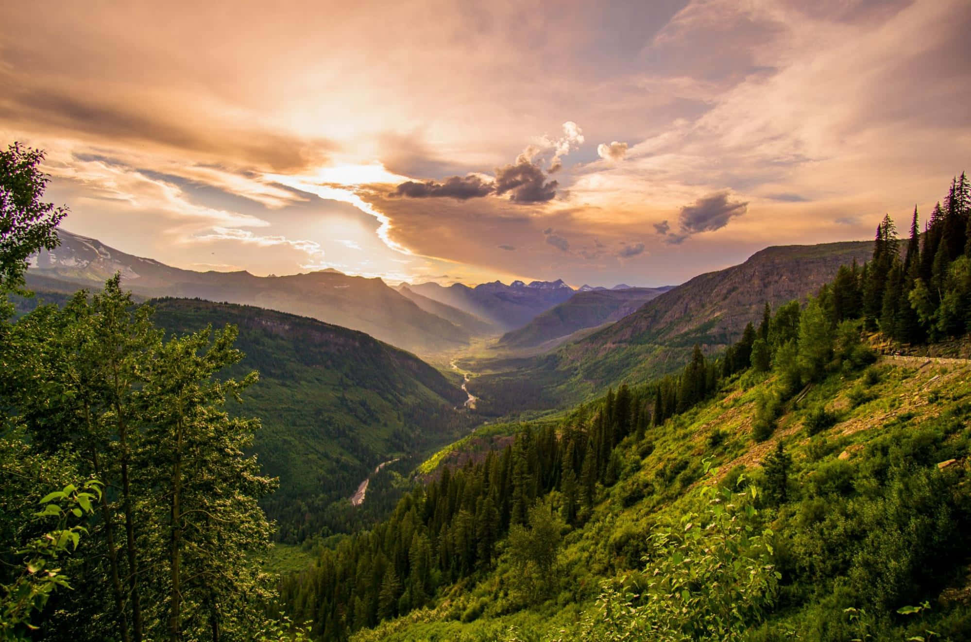 Montana, valley, sunset, Full HD Desktop Wallpaper