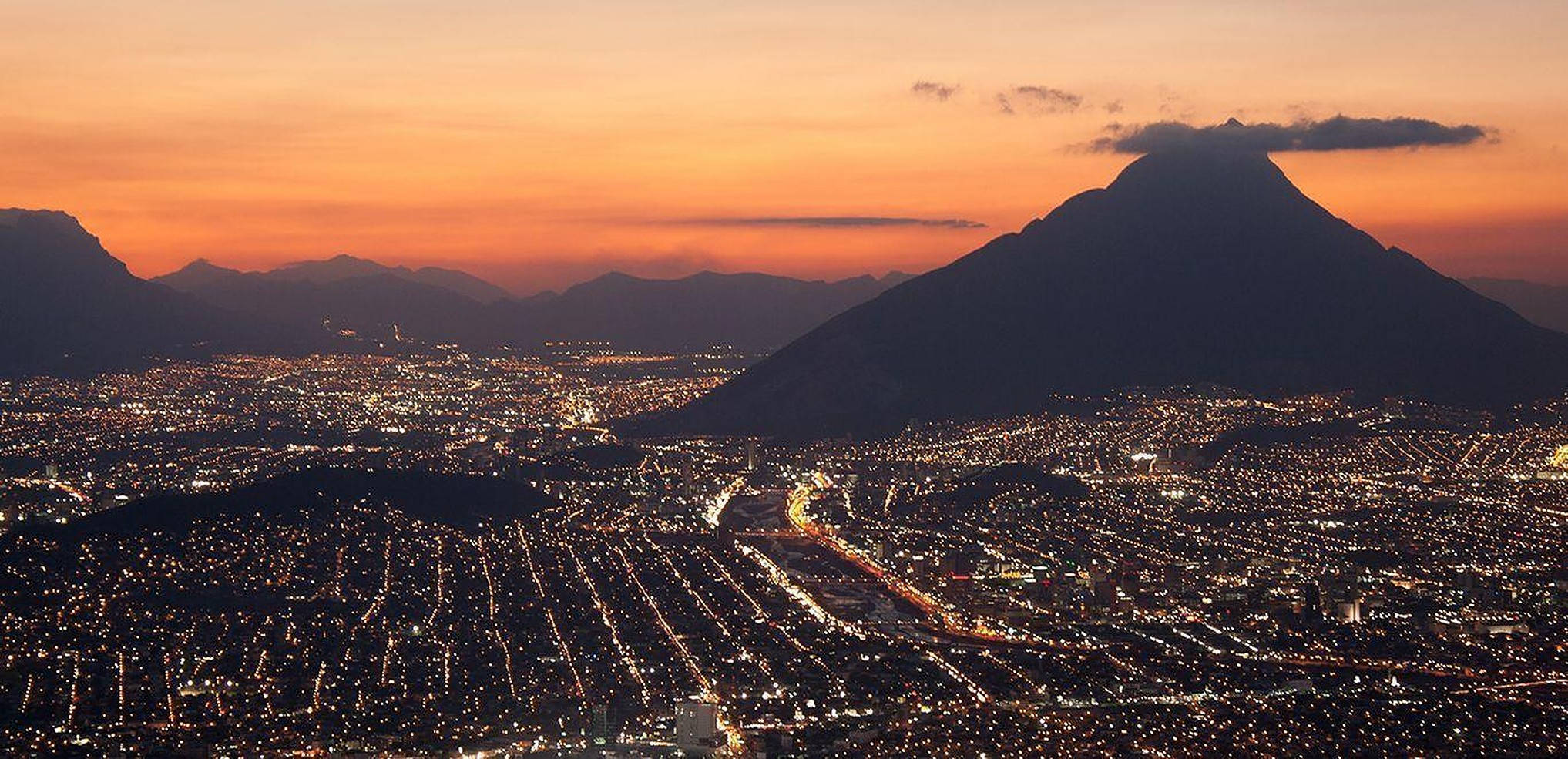 Monterrey, sunset, dusk, Full HD Desktop Wallpaper