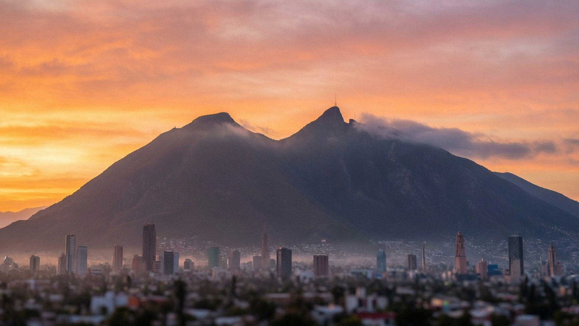 Monterrey, sunrise, panorama, Full HD Desktop Wallpaper
