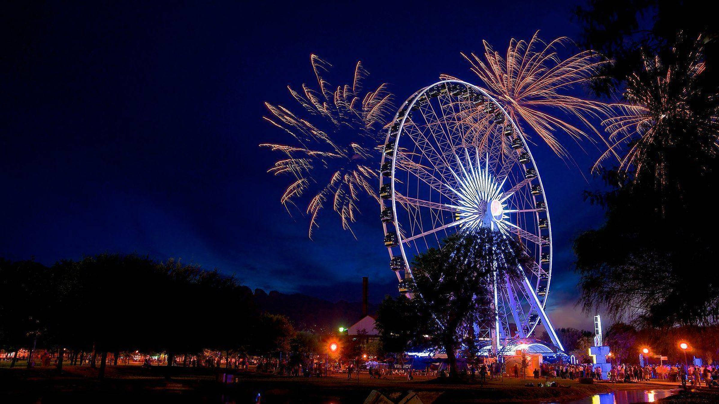 Ferris wheel, Monterrey, dusk, Full HD Desktop Wallpaper