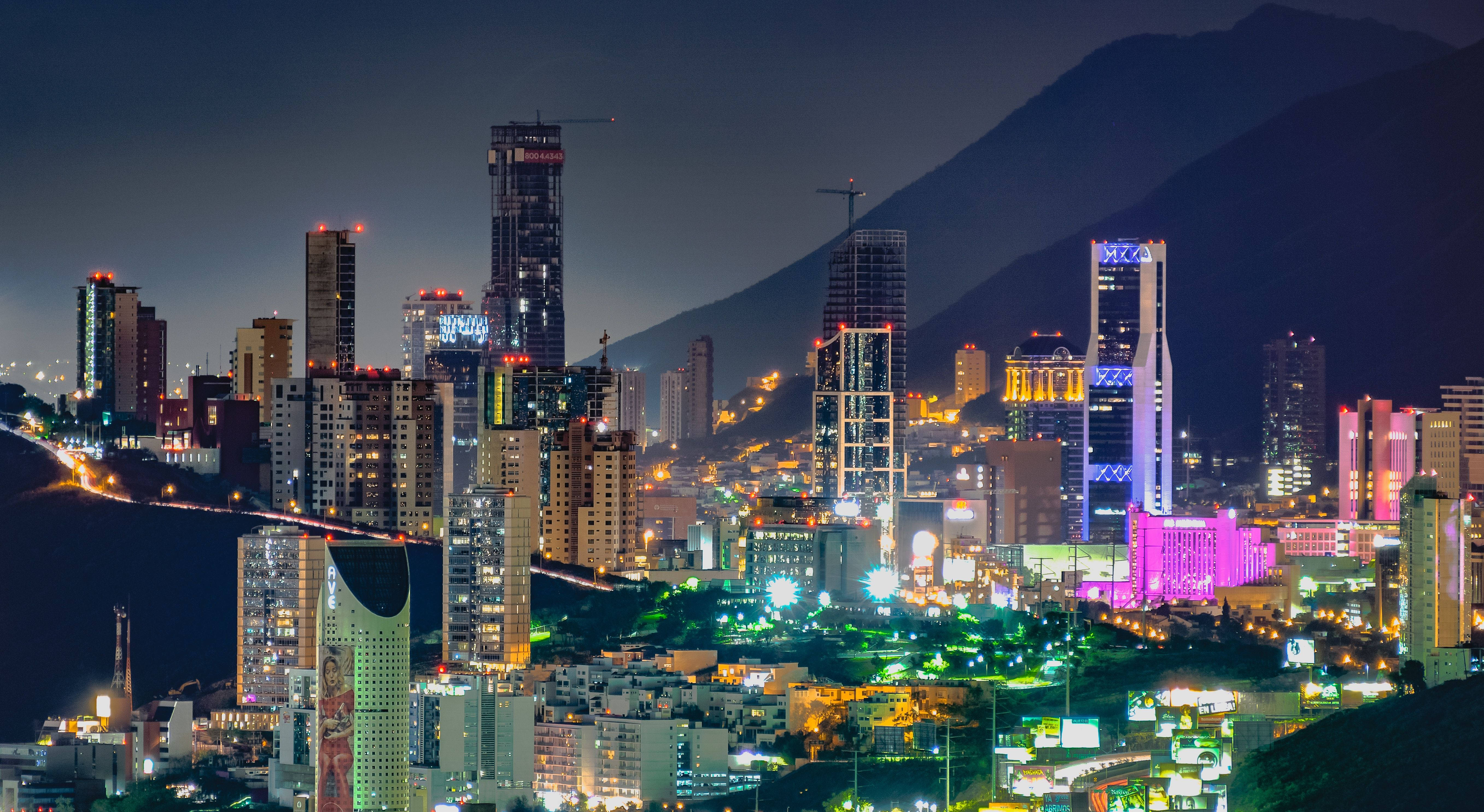 Monterrey, cityscape, night, 5K Desktop Wallpaper