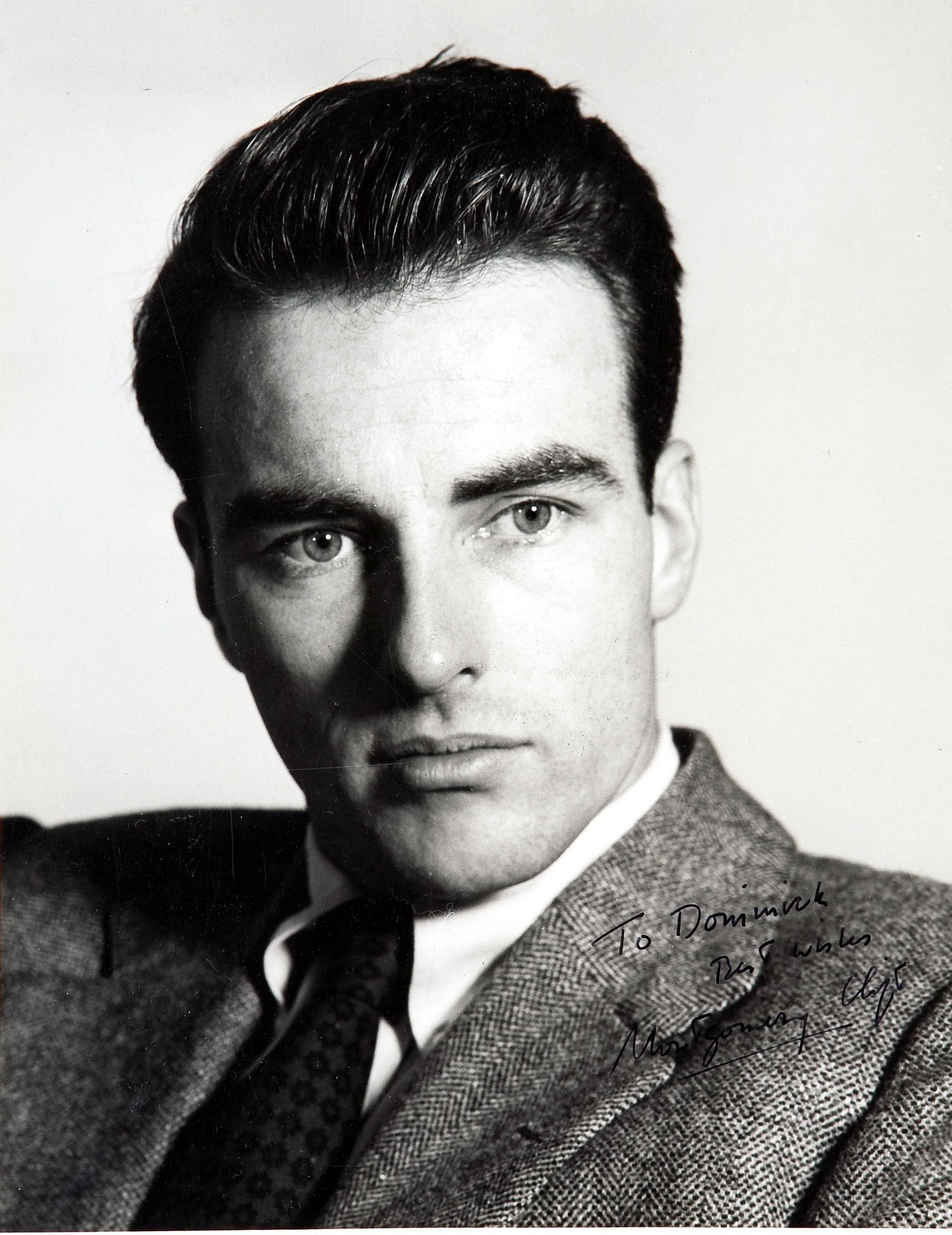 Montgomery Clift, black and white portrait, suit, 2K Phone Wallpaper