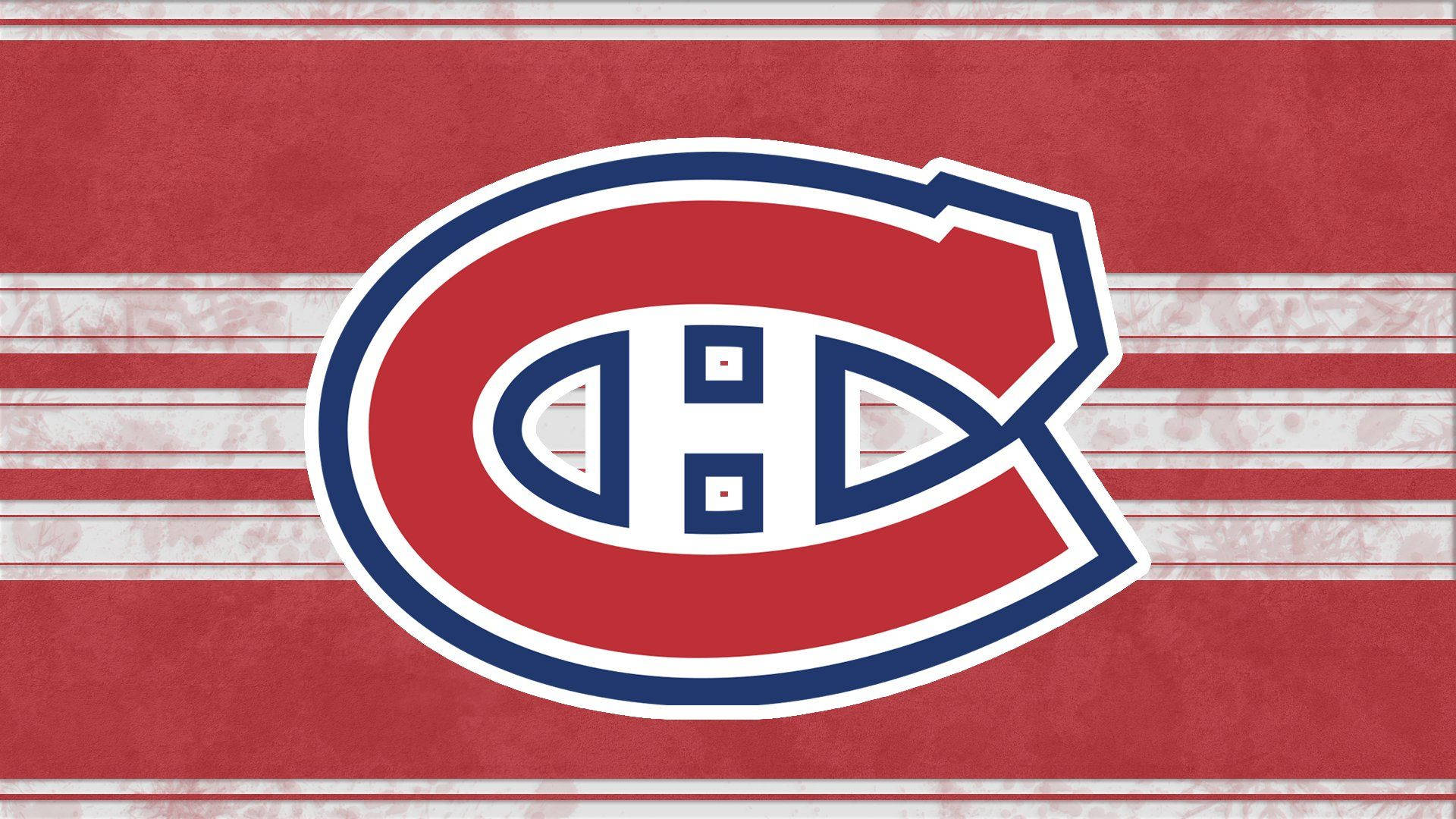 Montreal Canadiens, red and white striped background, distressed texture, Full HD Desktop Wallpaper