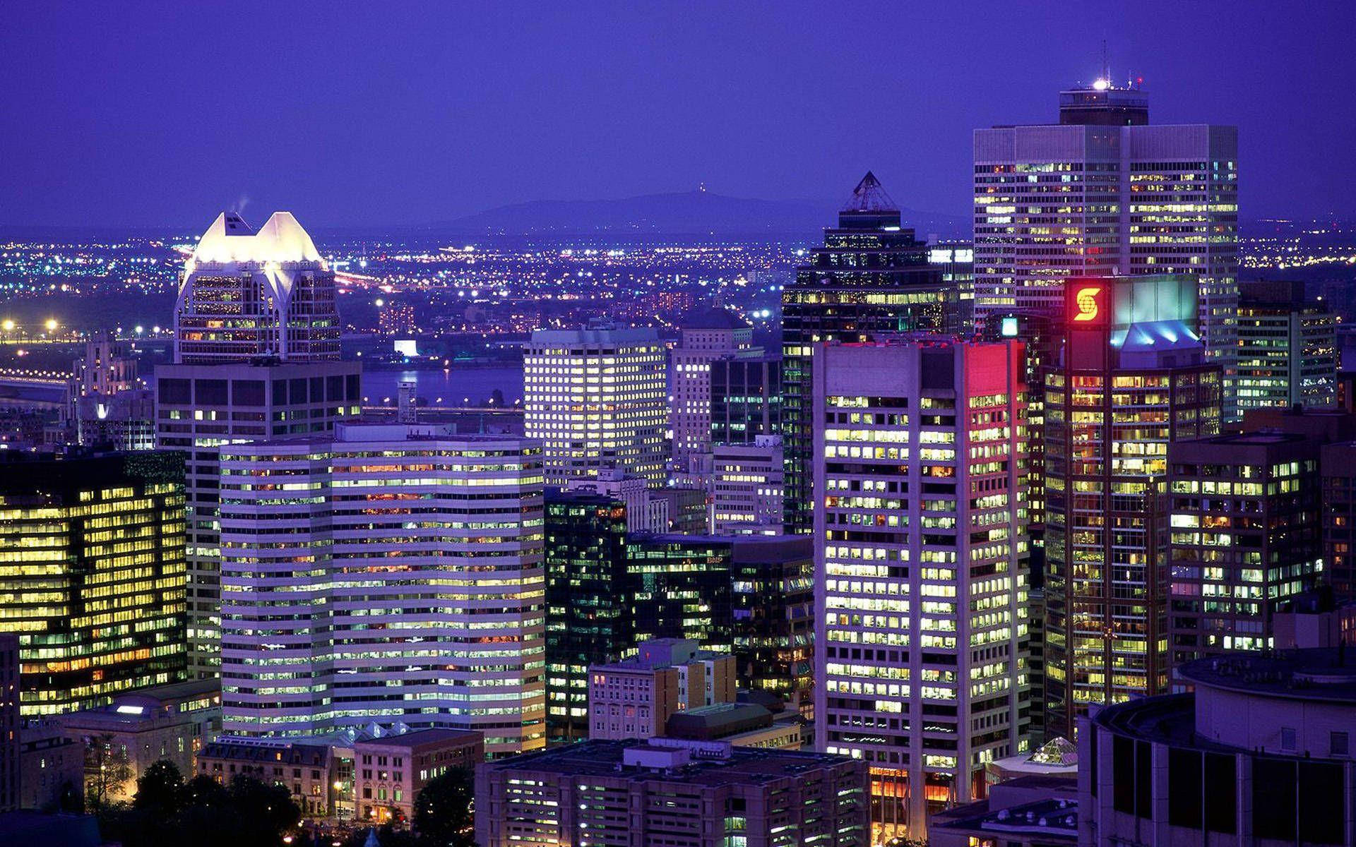 Montreal, city skyline, dusk, Full HD Desktop Wallpaper
