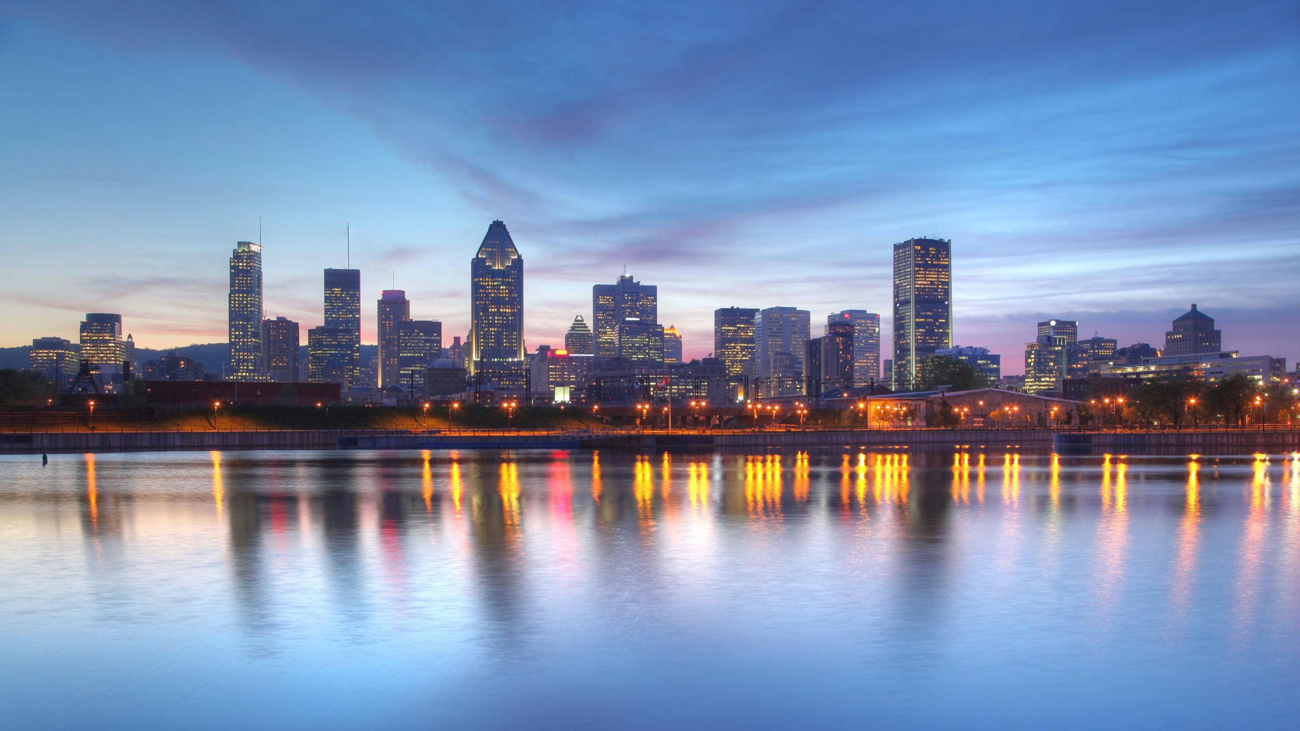 Montreal, city skyline, dusk, 2K Desktop Wallpaper