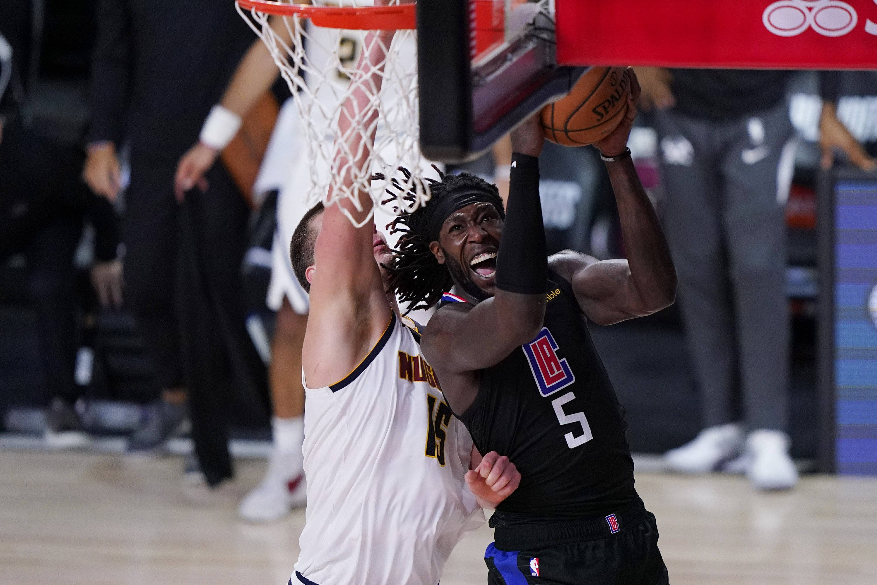 Montrezl Harrell, reverse layup, black jersey, 2K Desktop Wallpaper
