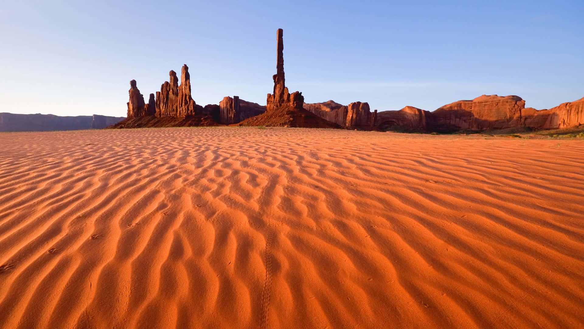 Monument Valley Navajo Tribal Park, red sand, orange sand, Full HD Desktop Wallpaper