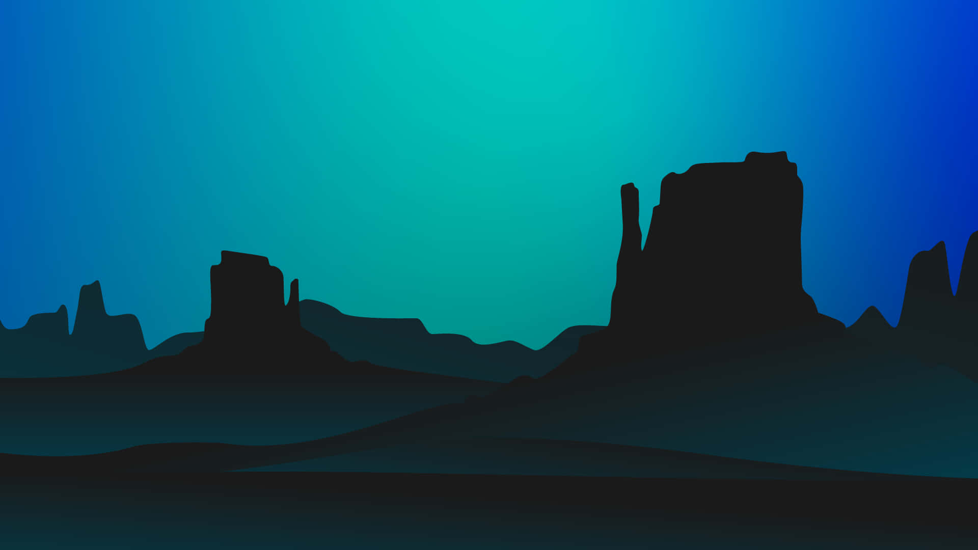 Monument Valley, teal, blue, Full HD Desktop Wallpaper