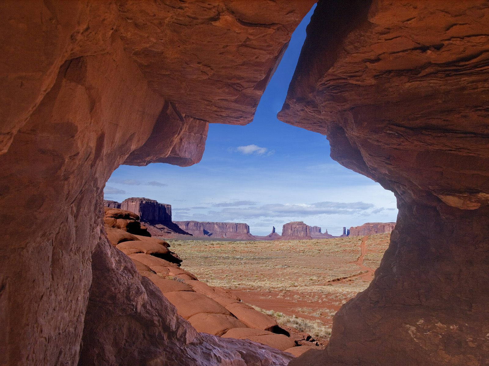 Monument Valley, rock arch, red buttes, HD Desktop Wallpaper