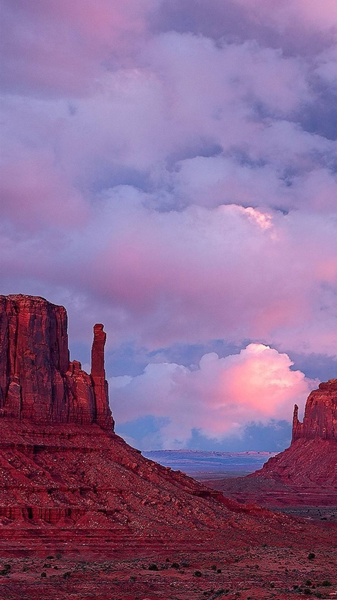 Monument Valley, pink clouds, purple clouds, Full HD Phone Wallpaper