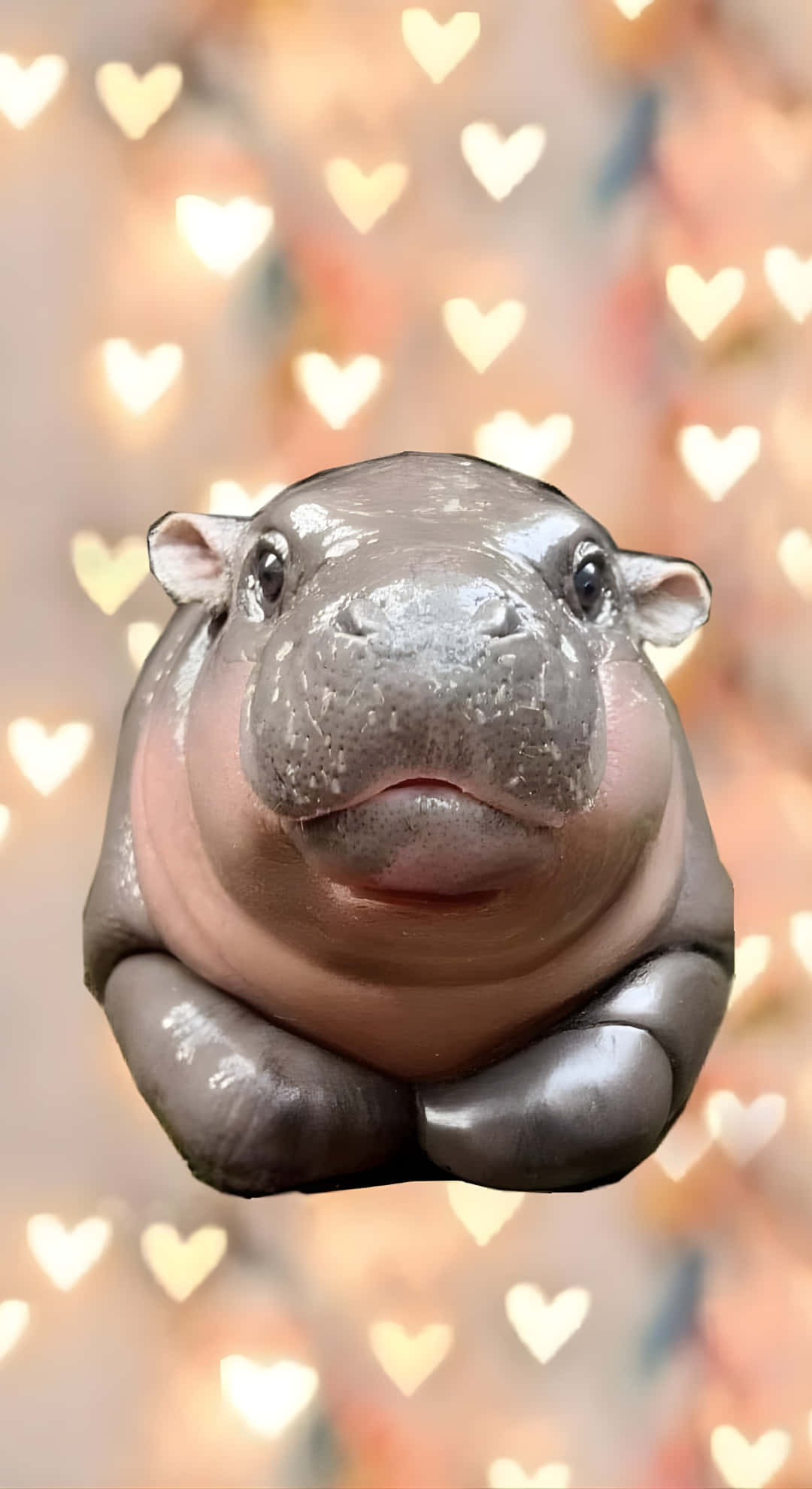 Moo Deng, cute baby hippo, wet gray skin, Full HD Phone Wallpaper