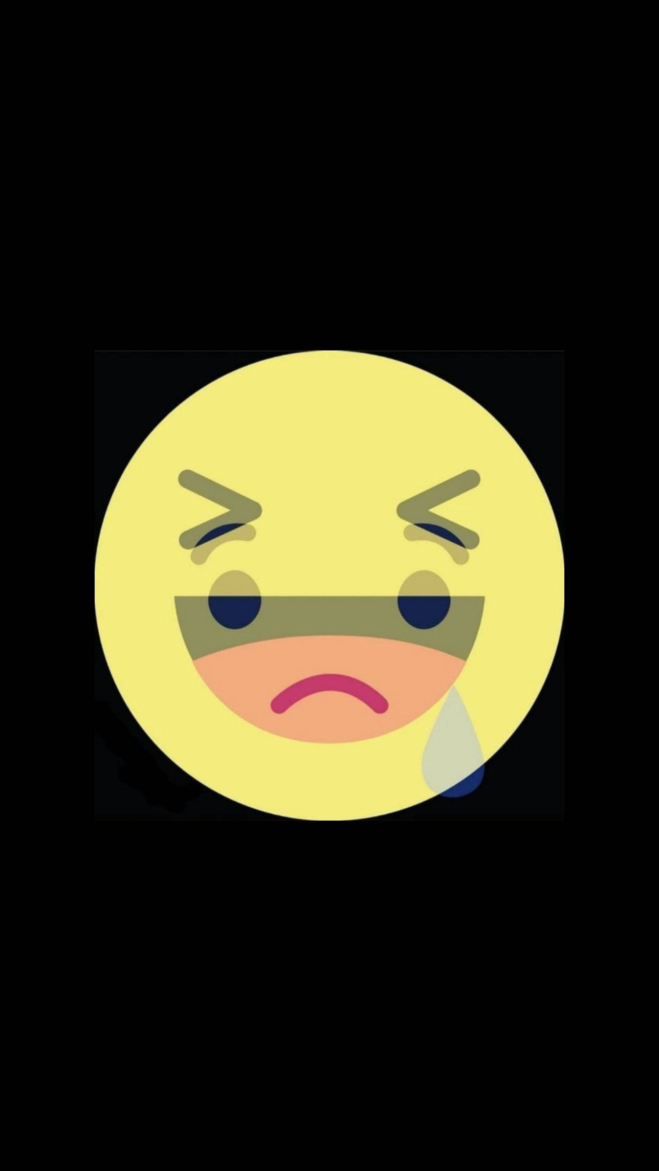 crying and laughing emoji, yellow emoji face, angry eyebrows, Full HD Phone Wallpaper