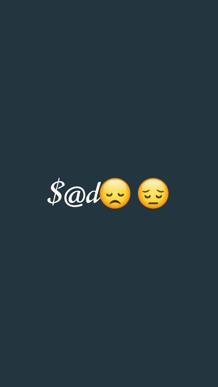 sad emojis, dark teal background, white dollar at symbol, HD Phone Wallpaper