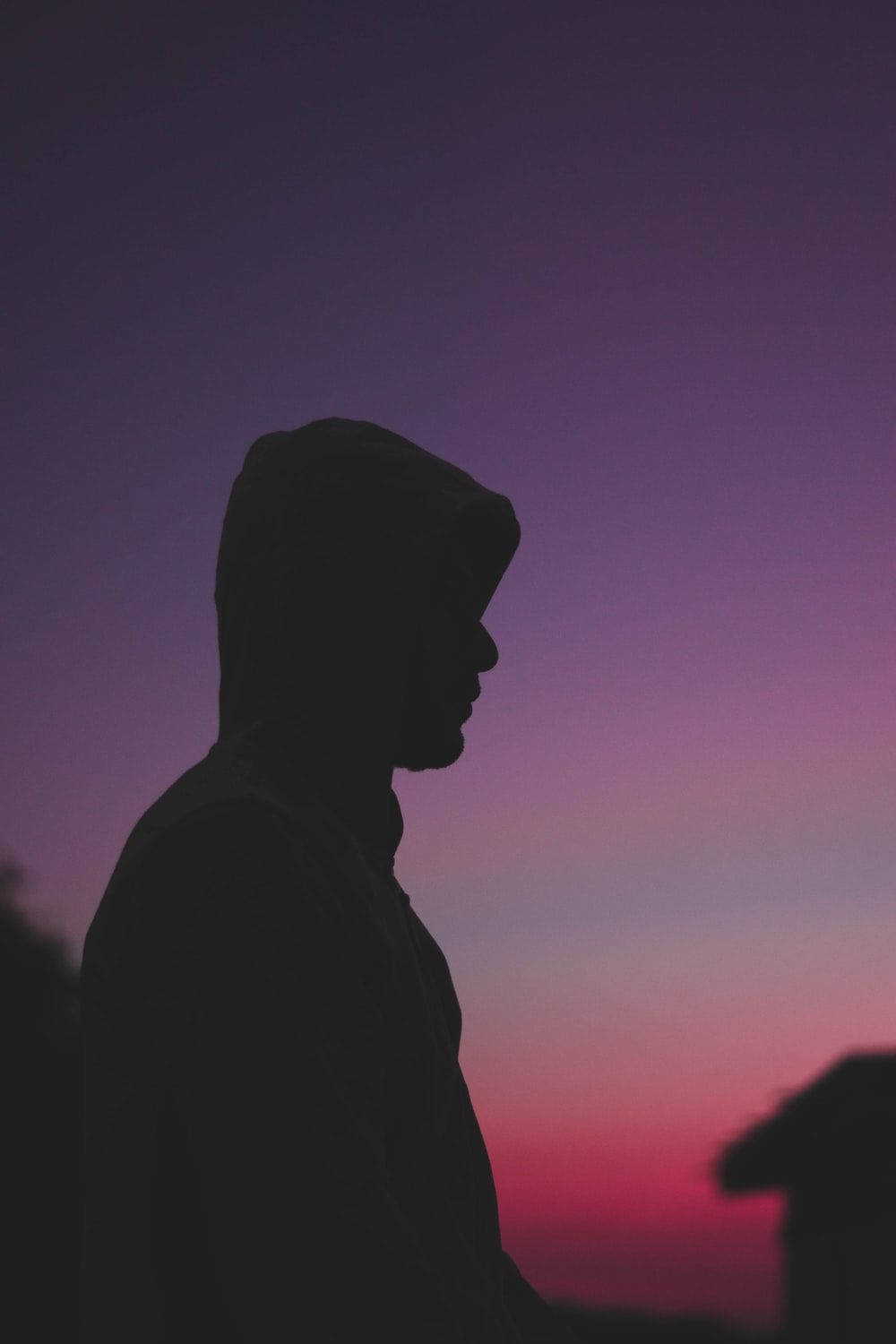 Mood Off, silhouette, hooded person, HD Phone Wallpaper