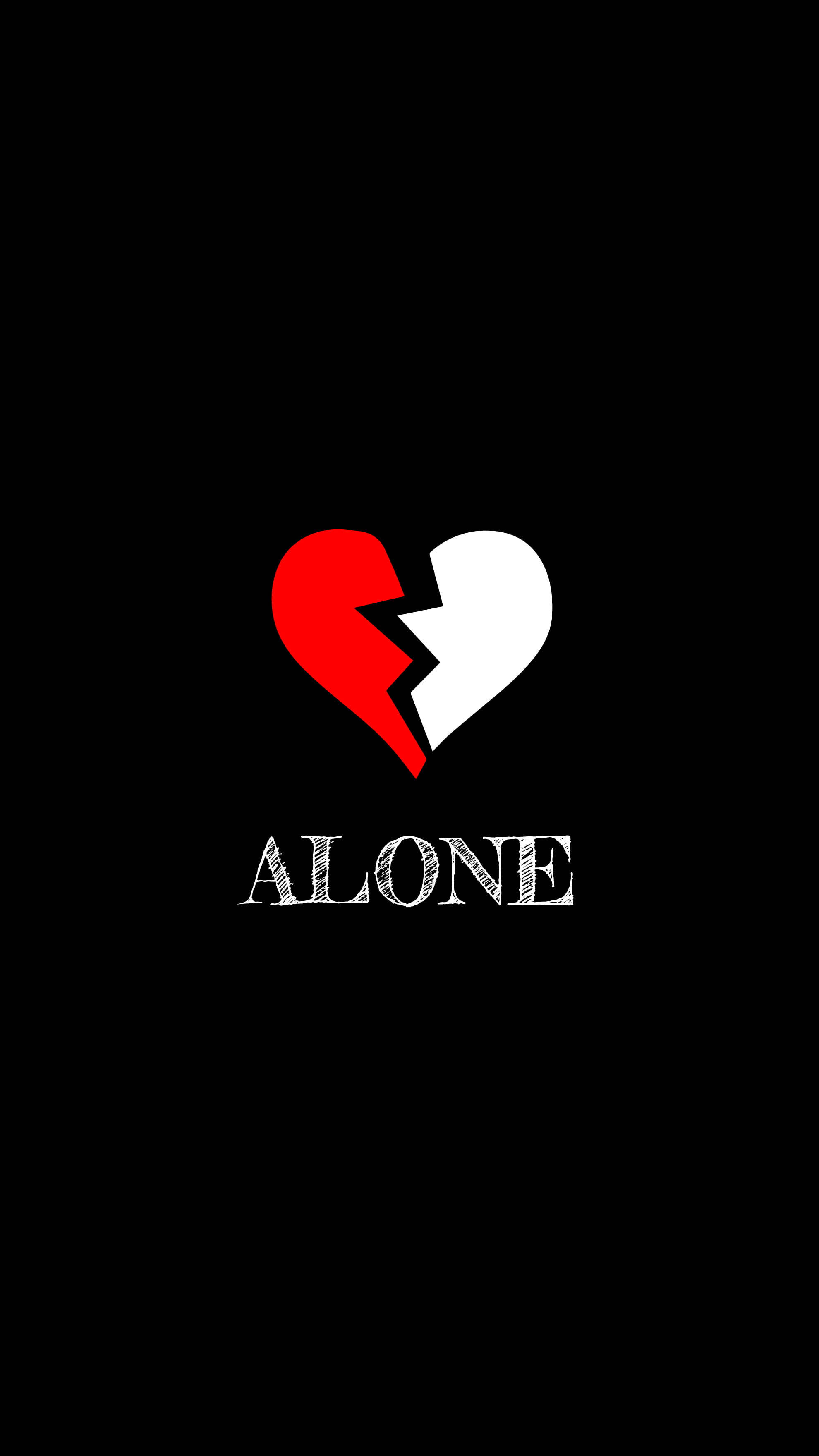 Mood Off, heart broken, red and white, 2K Phone Wallpaper