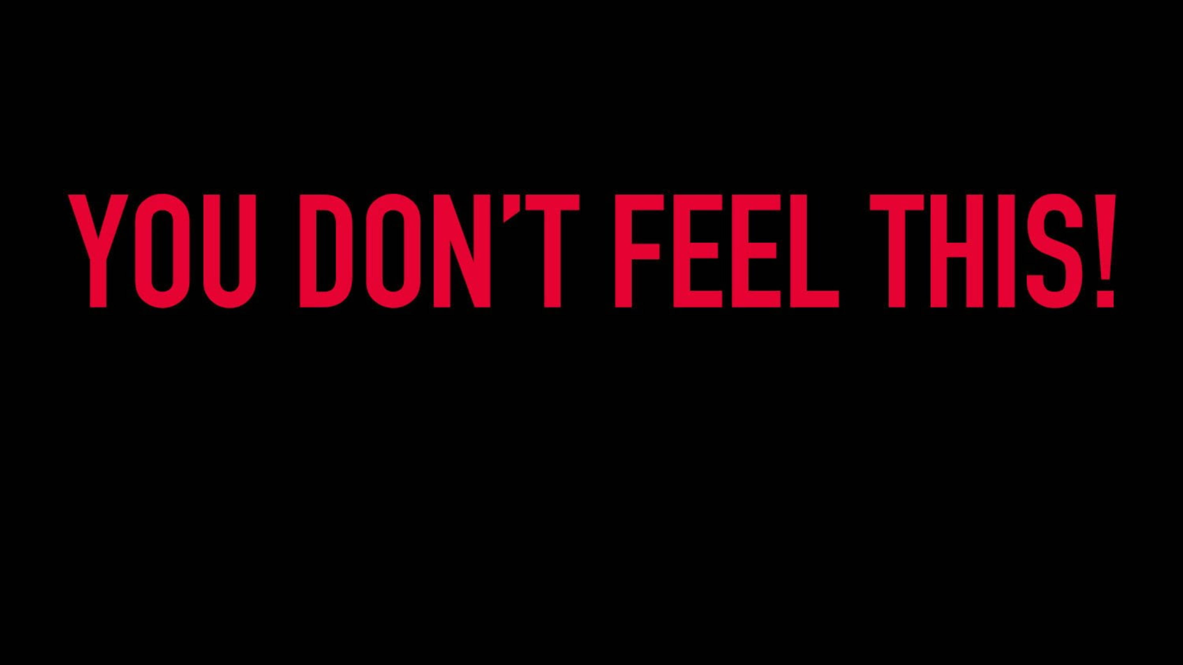 Numb Attitude 4K, bold red text, stark black background, 4K Desktop Wallpaper