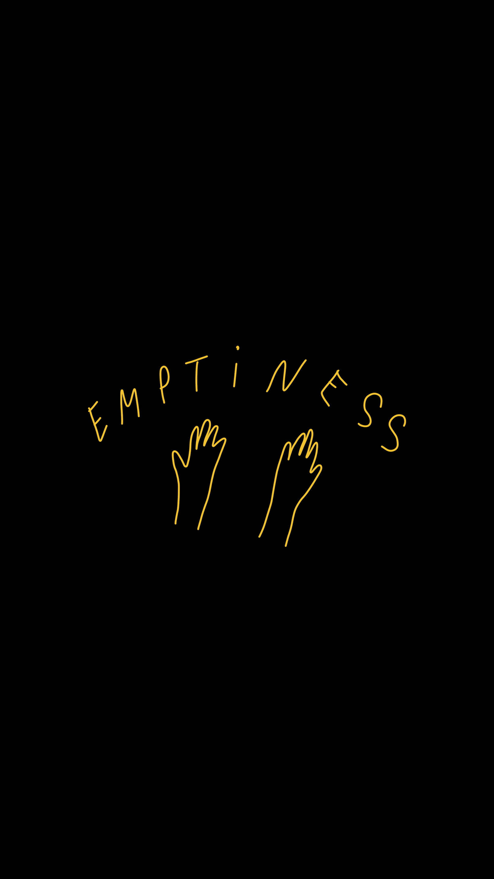 Mood, emptiness, golden handwritten text, 2K Phone Wallpaper