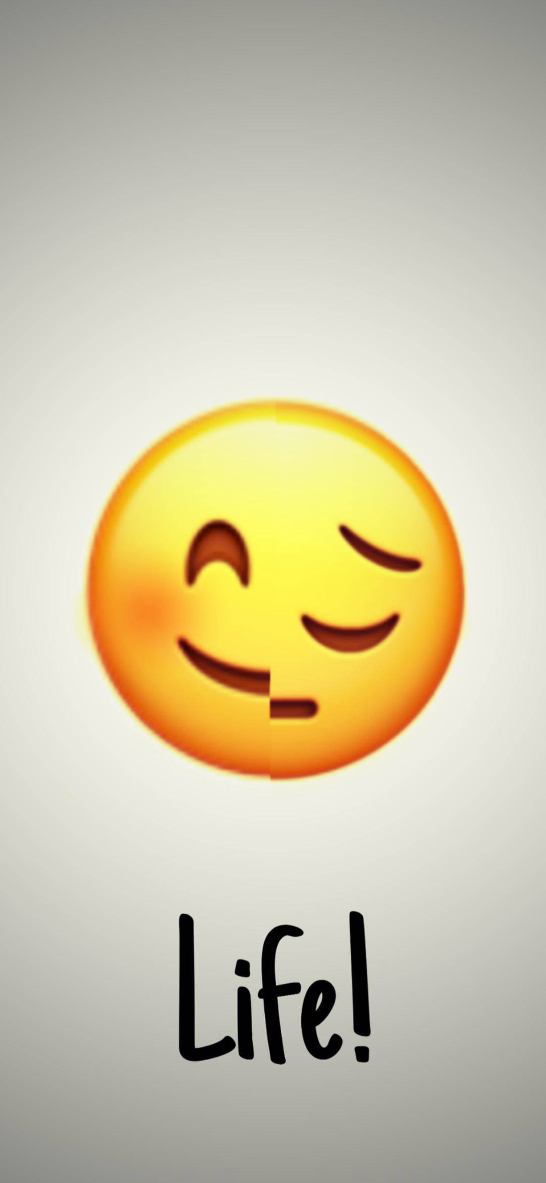 fake smile emoji, bright yellow, winking smiley face emoji, Full HD Phone Wallpaper