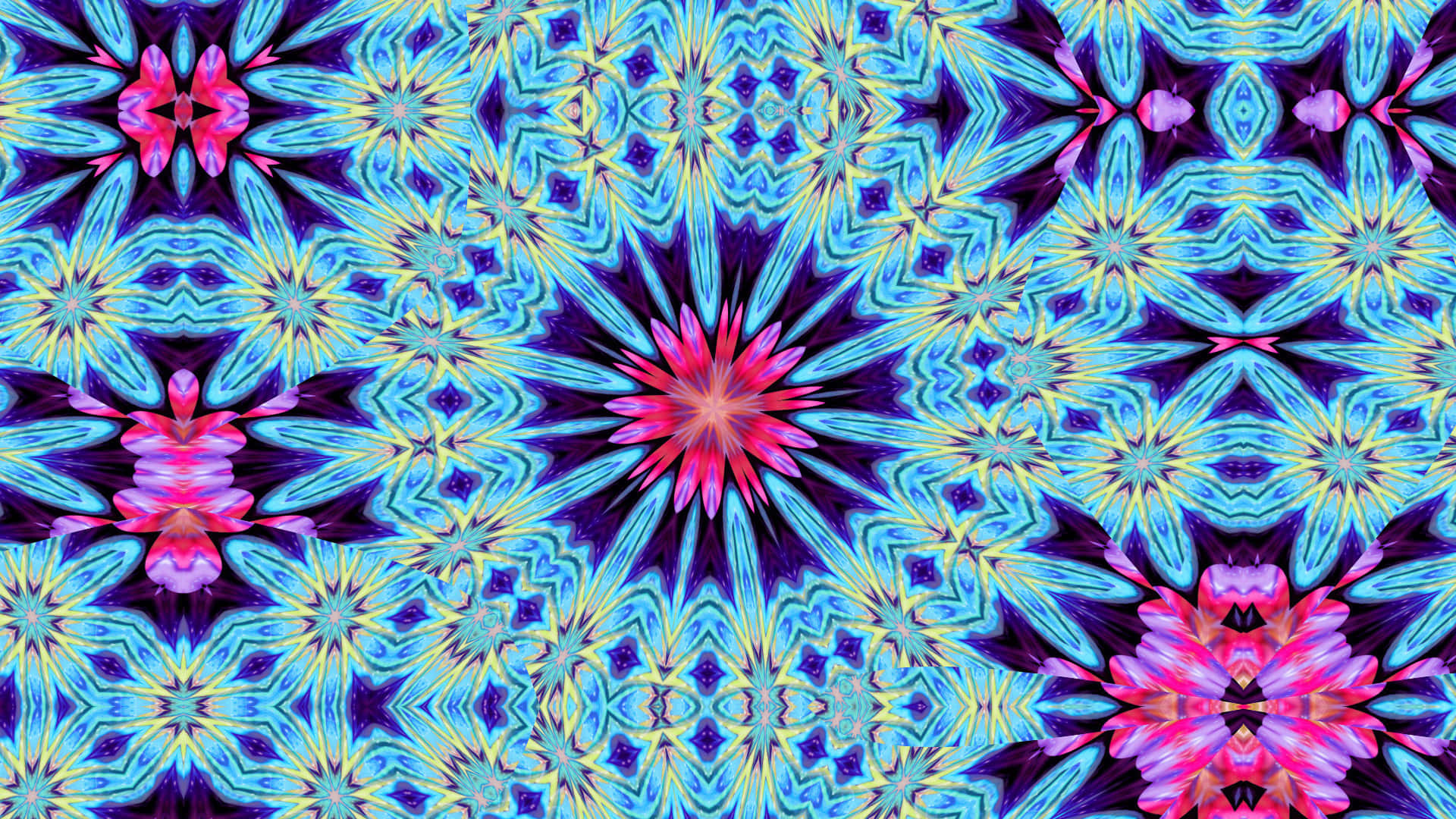 psychedelic flowers, 1920 x 1080 wallpaper, electric blue, Full HD Desktop Wallpaper