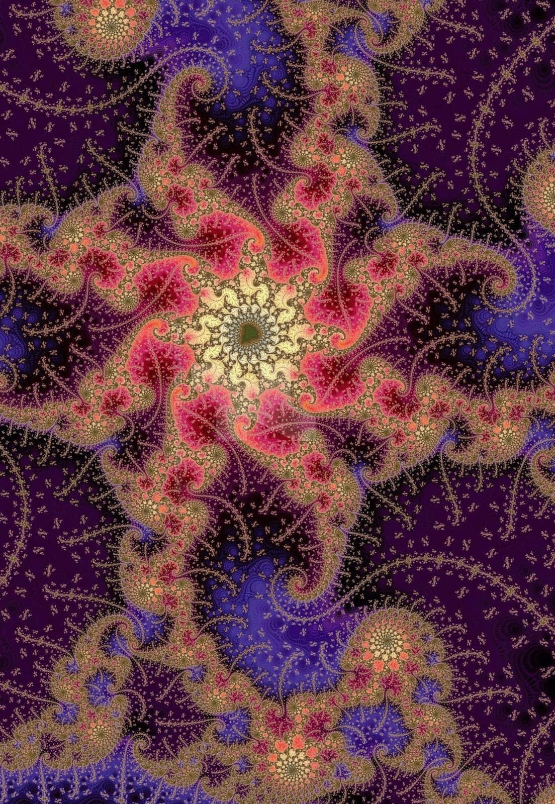 psychedelic flowers, 1104 x 1600 wallpaper, fractal artwork, HD Phone Wallpaper