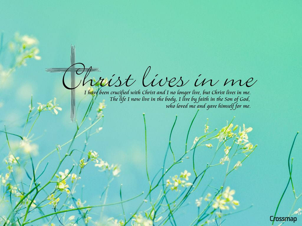 Christian Verse, teal floral, turquoise background, SD Desktop Wallpaper