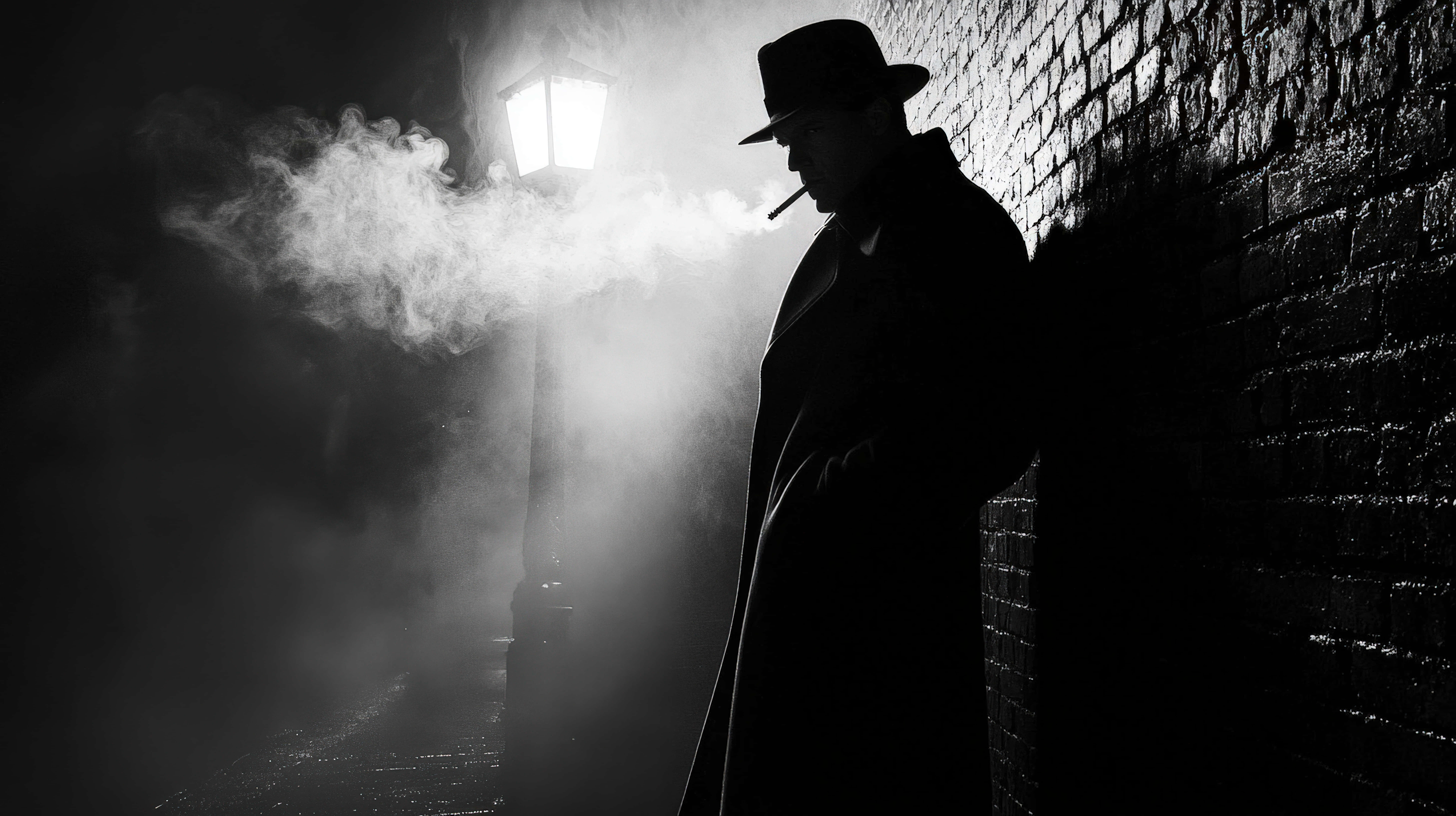 fedora, trench coat, cigarette, 8K Desktop Wallpaper