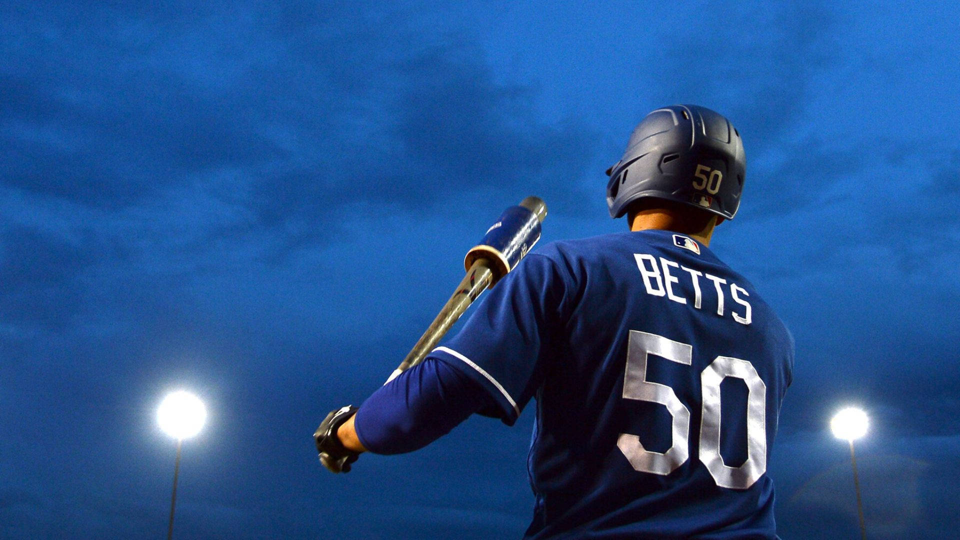 Mookie Betts, blue jersey, number 50, Full HD Desktop Wallpaper