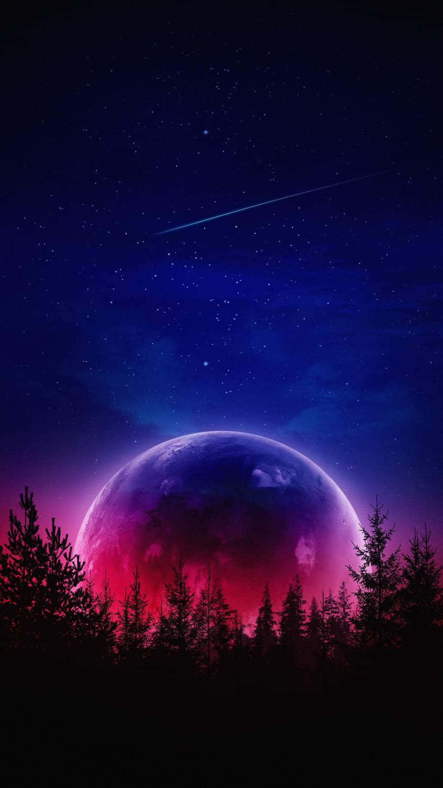 Moon iPhone, cosmic purple, pink planet, HD Phone Wallpaper