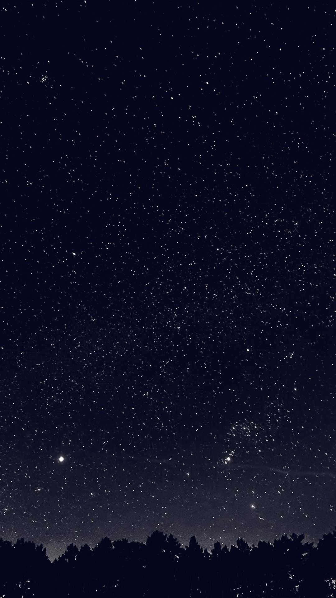 Moon And Stars iPhone, night sky, countless stars, Full HD Phone Wallpaper