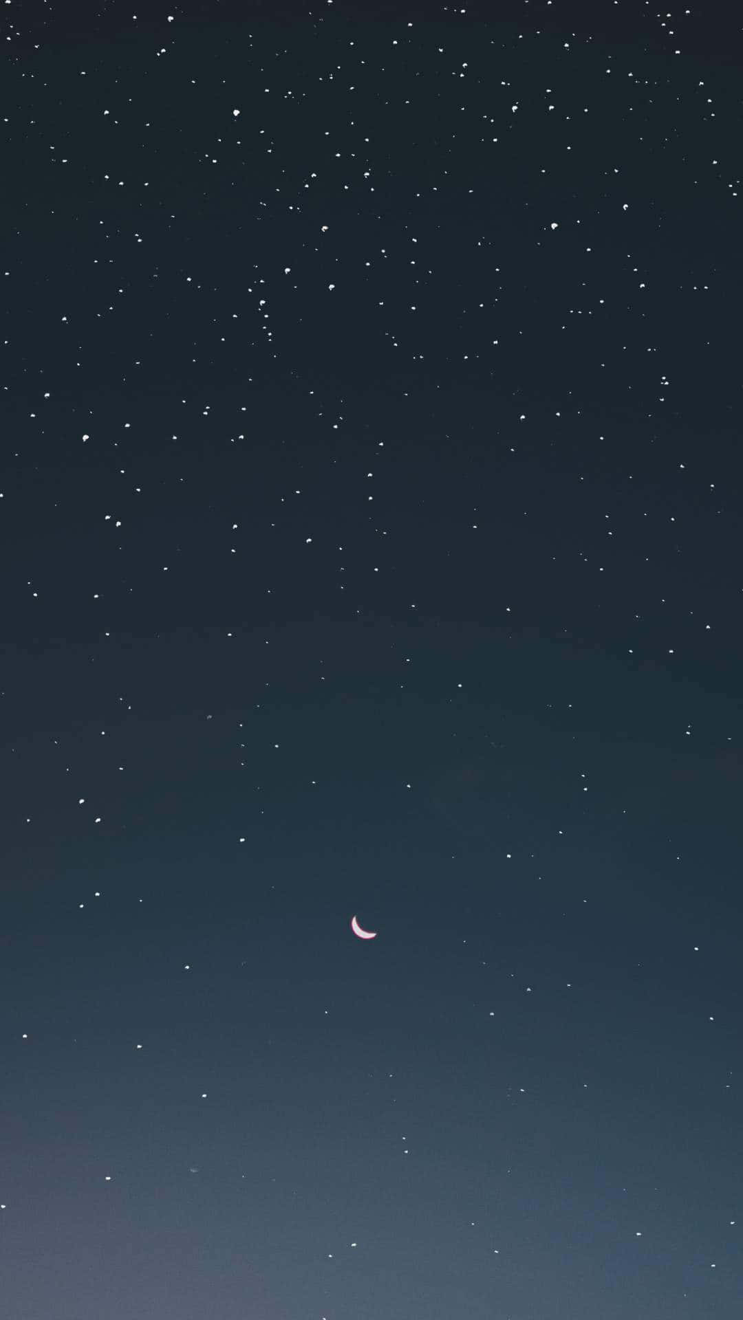 Moon And Stars iPhone, pink crescent moon, night sky, Full HD Phone Wallpaper
