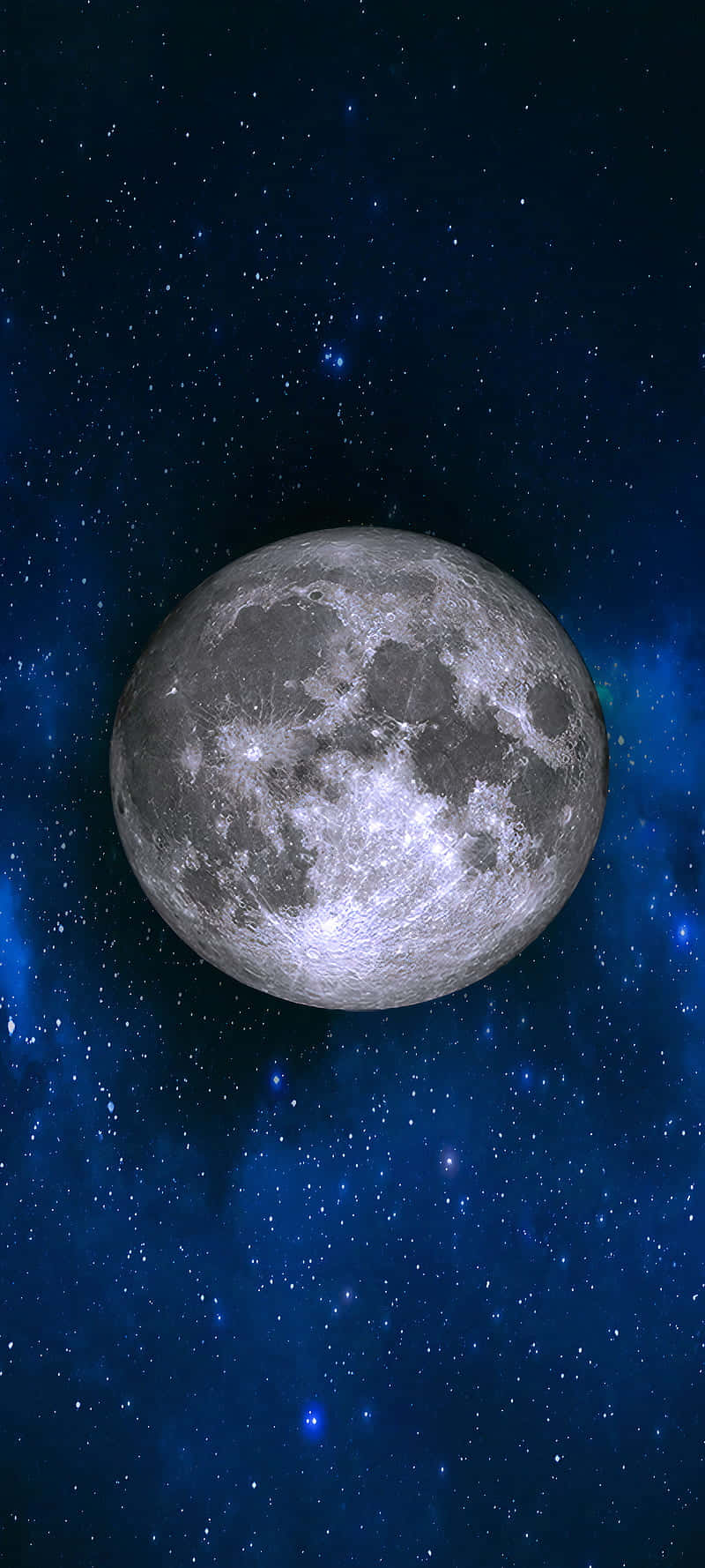 moon, stars, deep blue starfield, HD Phone Wallpaper