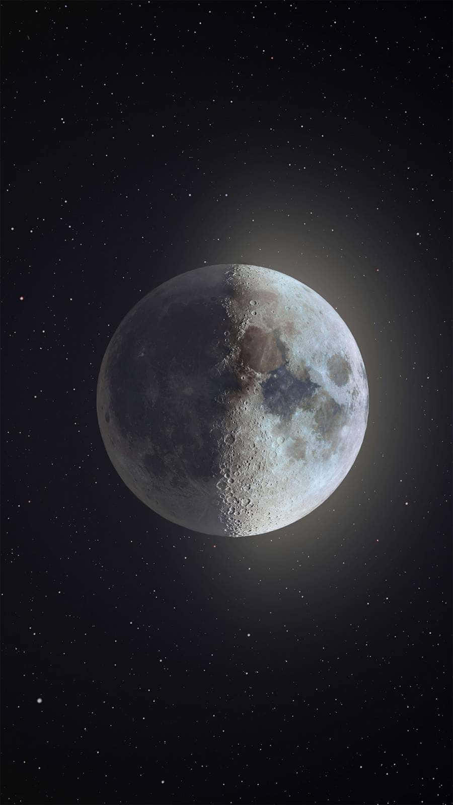 Moon, stars, starry night sky, HD Phone Wallpaper
