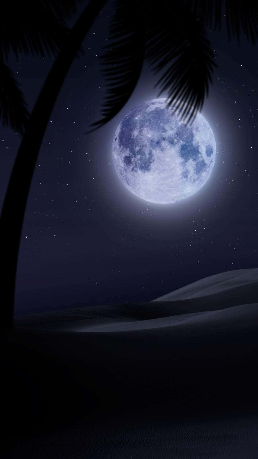 Moon iPhone, full moon, desert dune, HD Phone Wallpaper