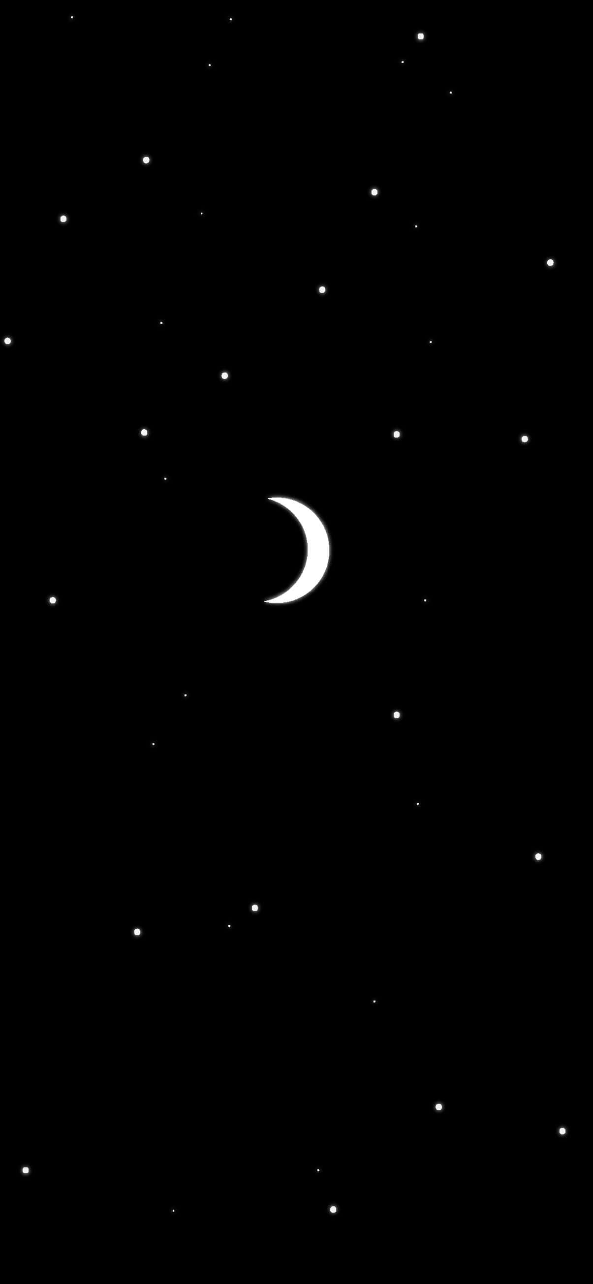 moon, stars, crescent moon, 2K Phone Wallpaper