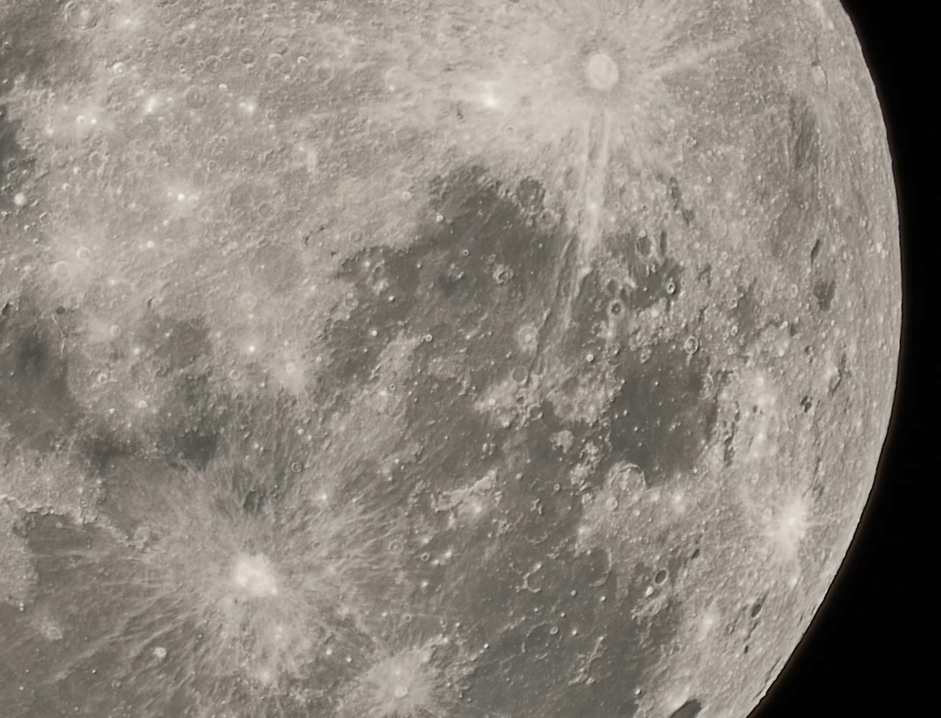lunar surface, craters, grayscale, Full HD Desktop Wallpaper
