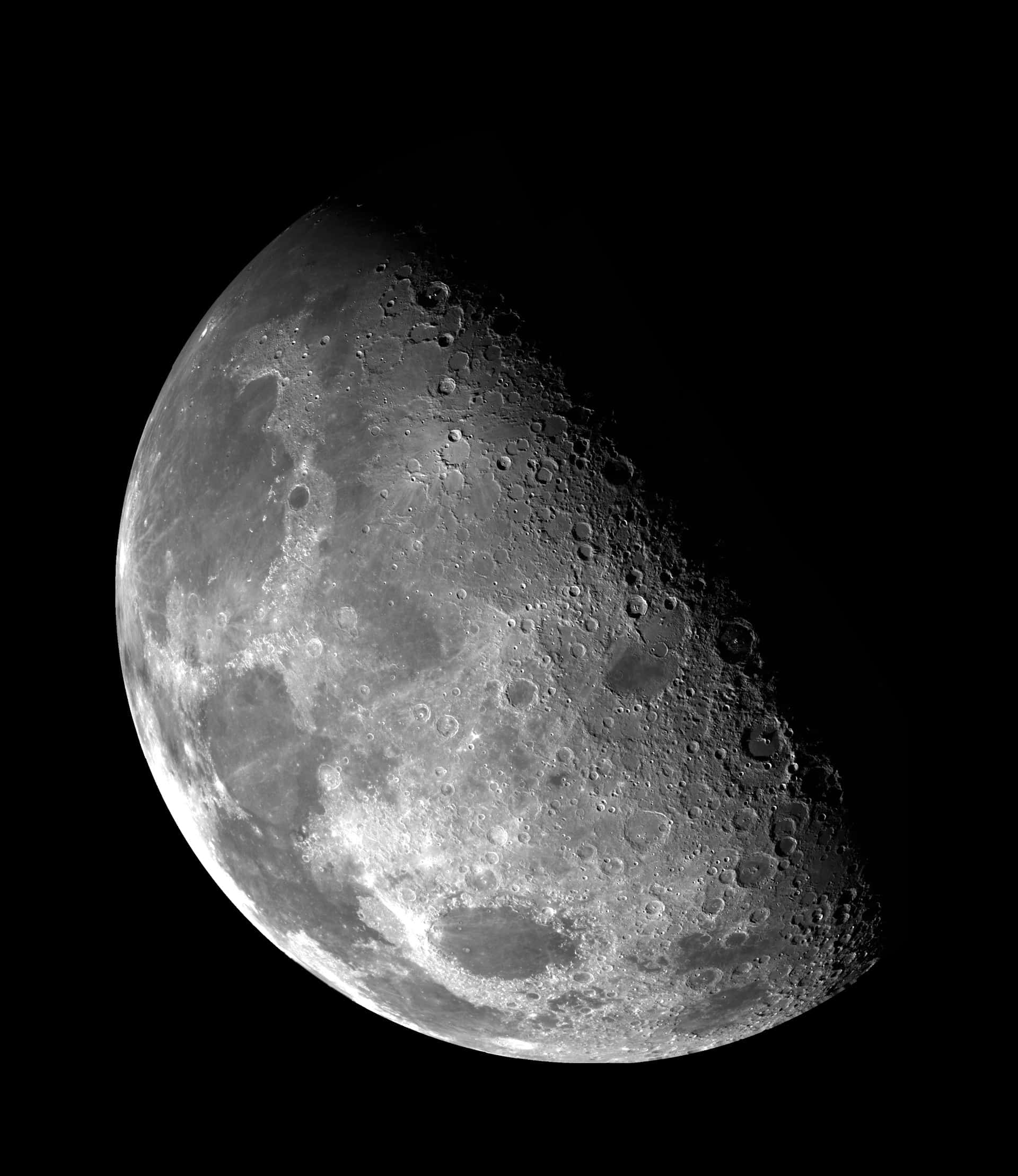 lunar surface, craters, grayscale, Full HD Phone Wallpaper