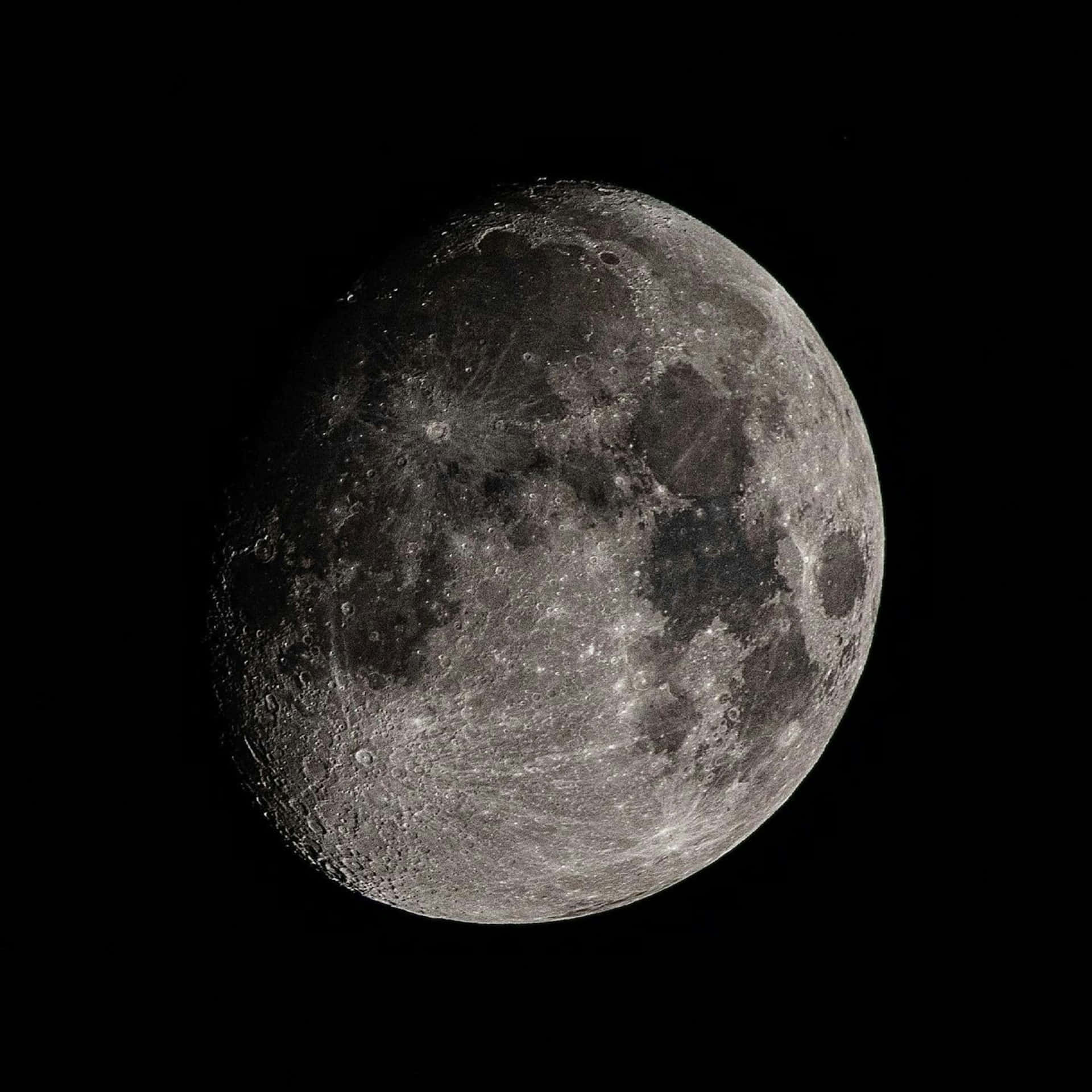 Moon Craters, cratered gray surface, pitch-black sky, Full HD Desktop Wallpaper