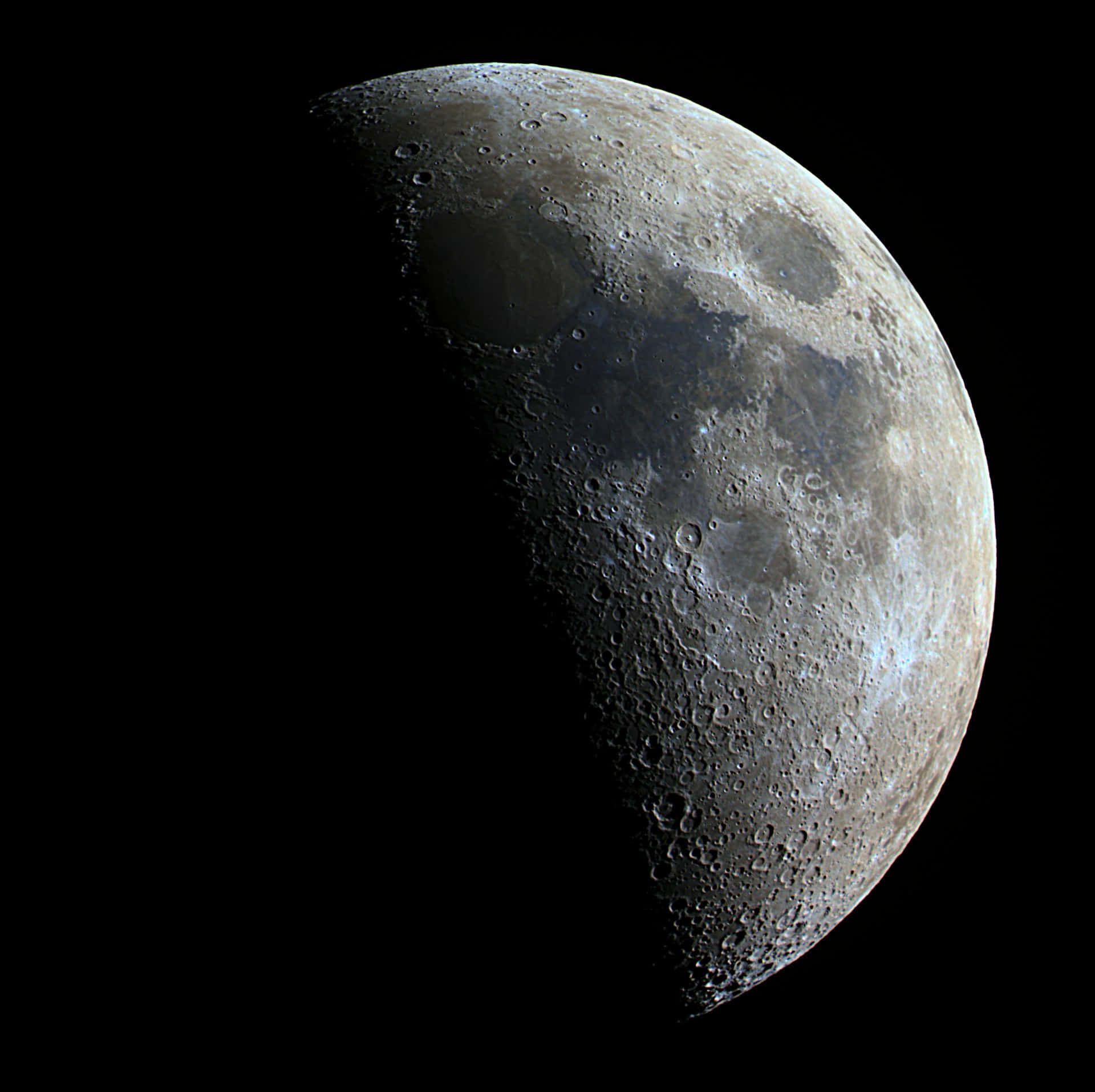 waxing gibbous moon, craters, shadows, Full HD Desktop Wallpaper