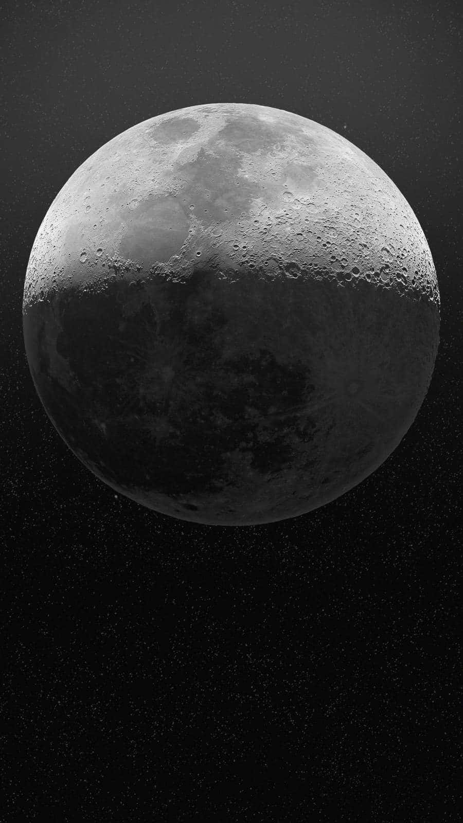 The Moon Craters iPhone, moon, starry night sky, HD Phone Wallpaper