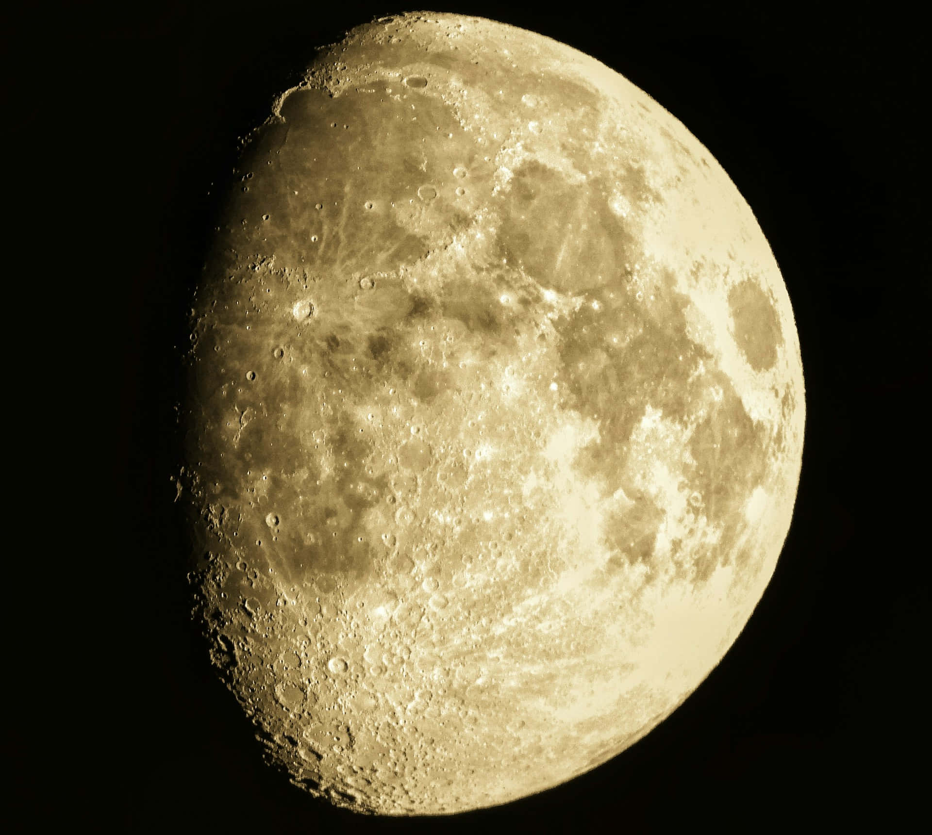 waxing gibbous moon, craters, maria, Full HD Desktop Wallpaper