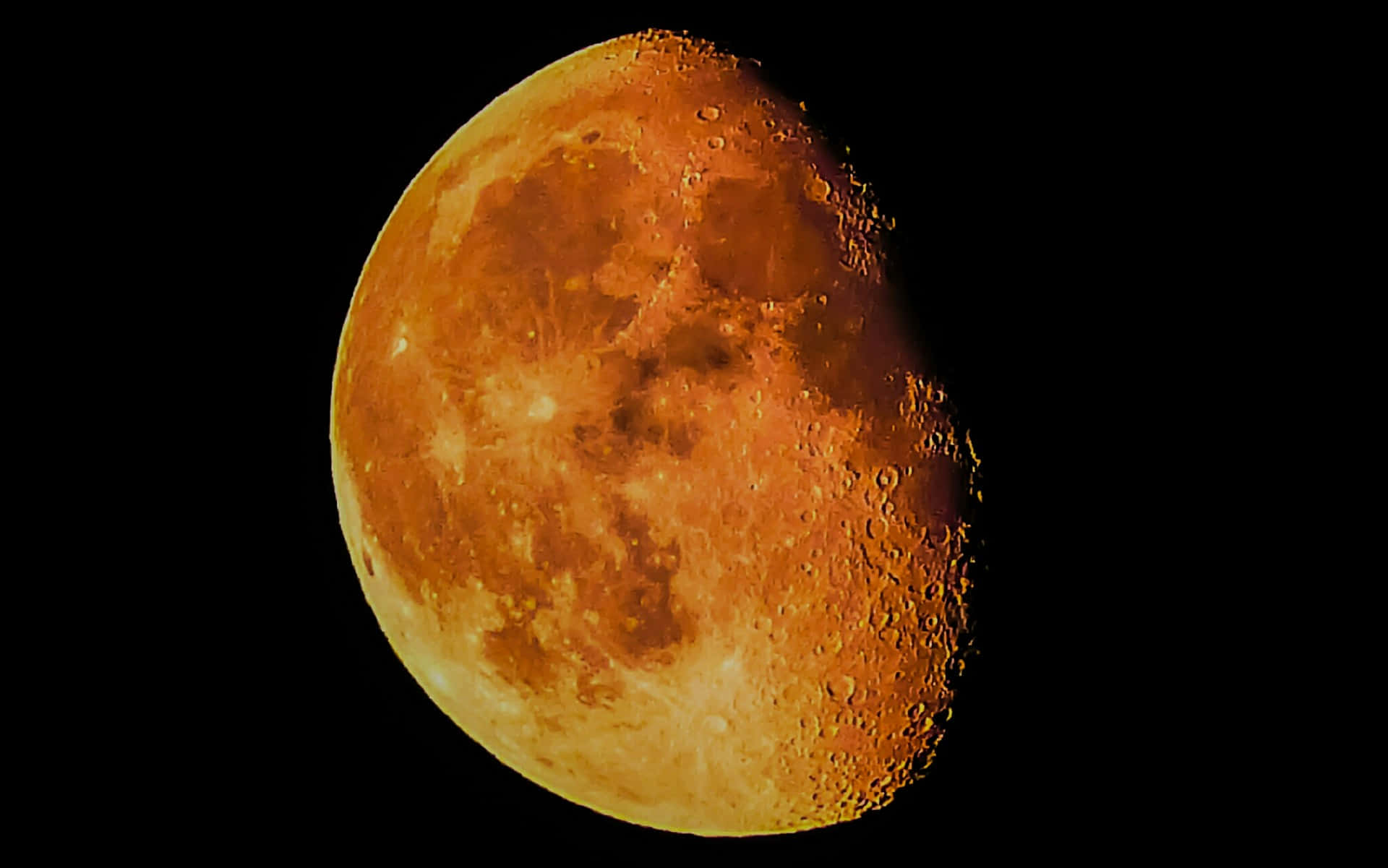 lunar surface craters, glowing orange moon, craters, Full HD Desktop Wallpaper