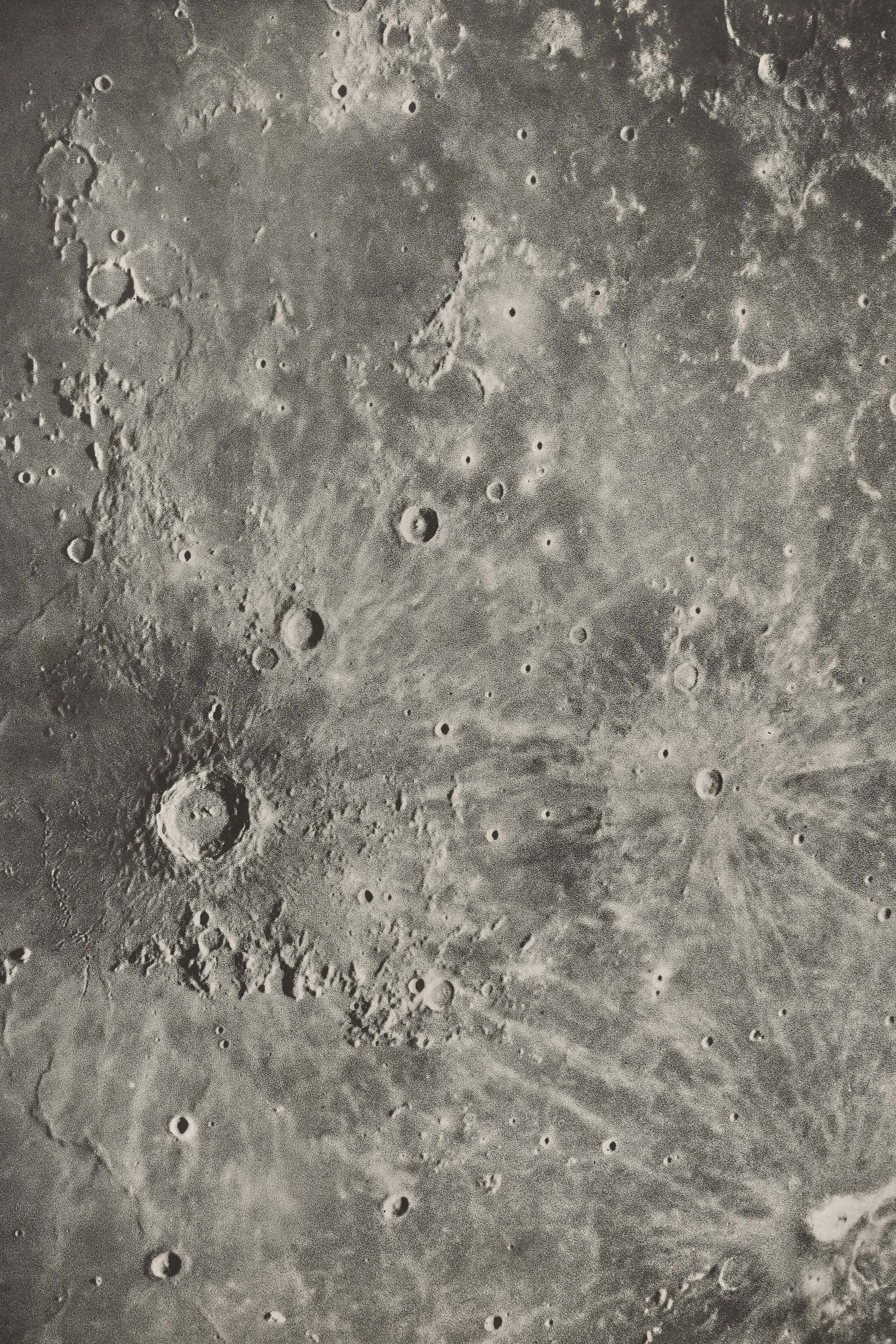 lunar surface craters, moon's cratered surface, rugged terrain, 2K Phone Wallpaper