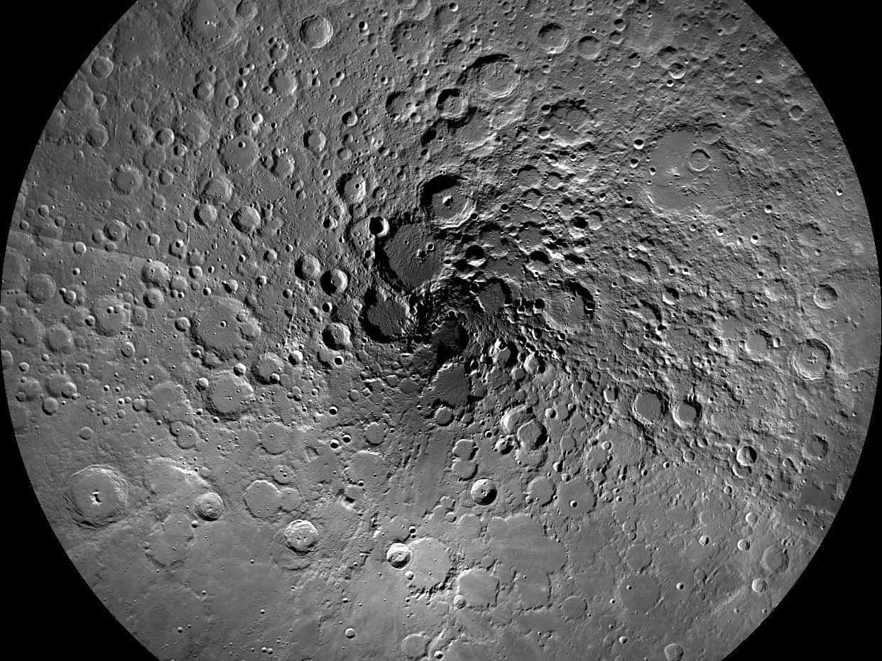 moon craters, lunar surface, central impact basin, SD Desktop Wallpaper