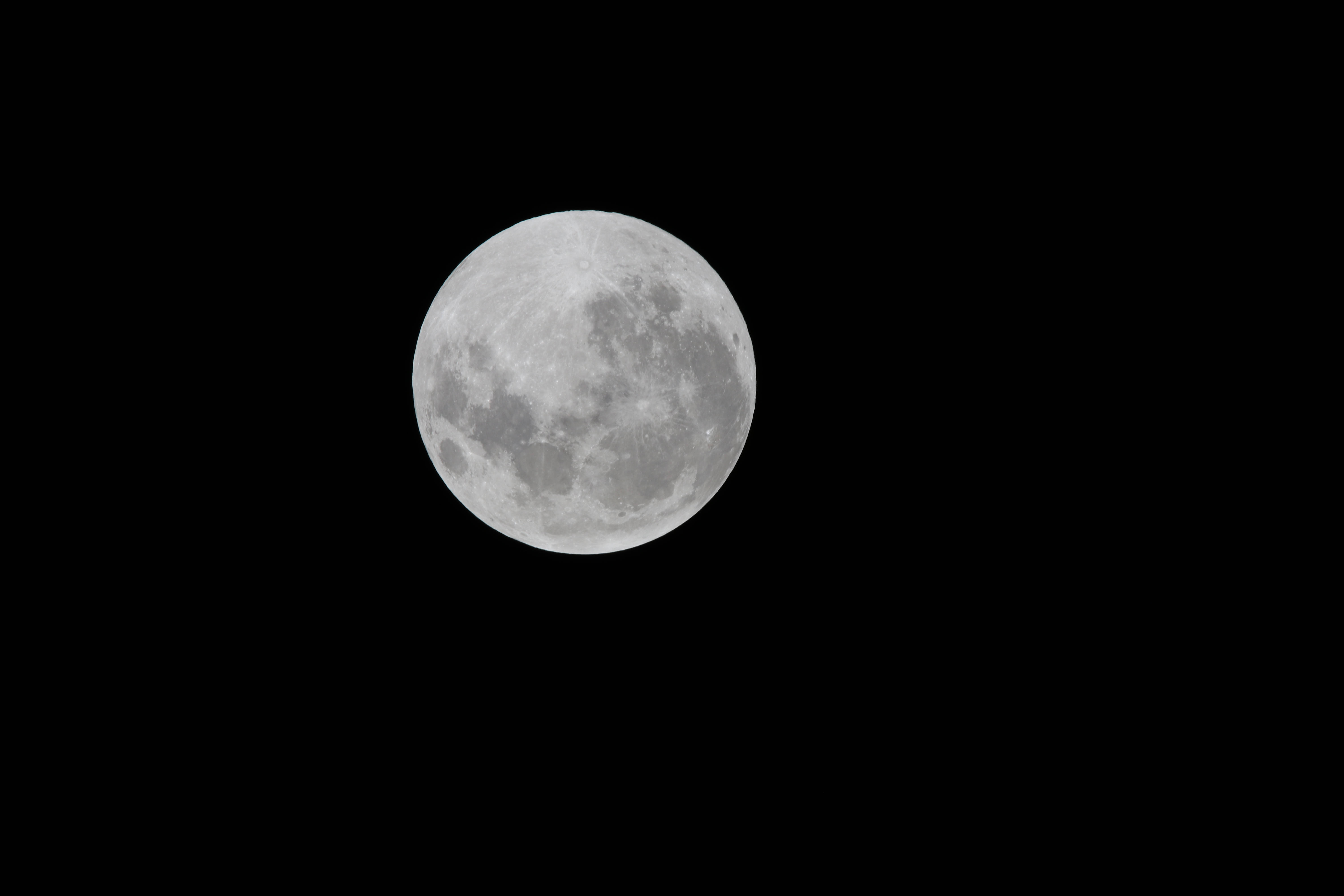 full moon, pitch black sky, craters, 5K Desktop Wallpaper