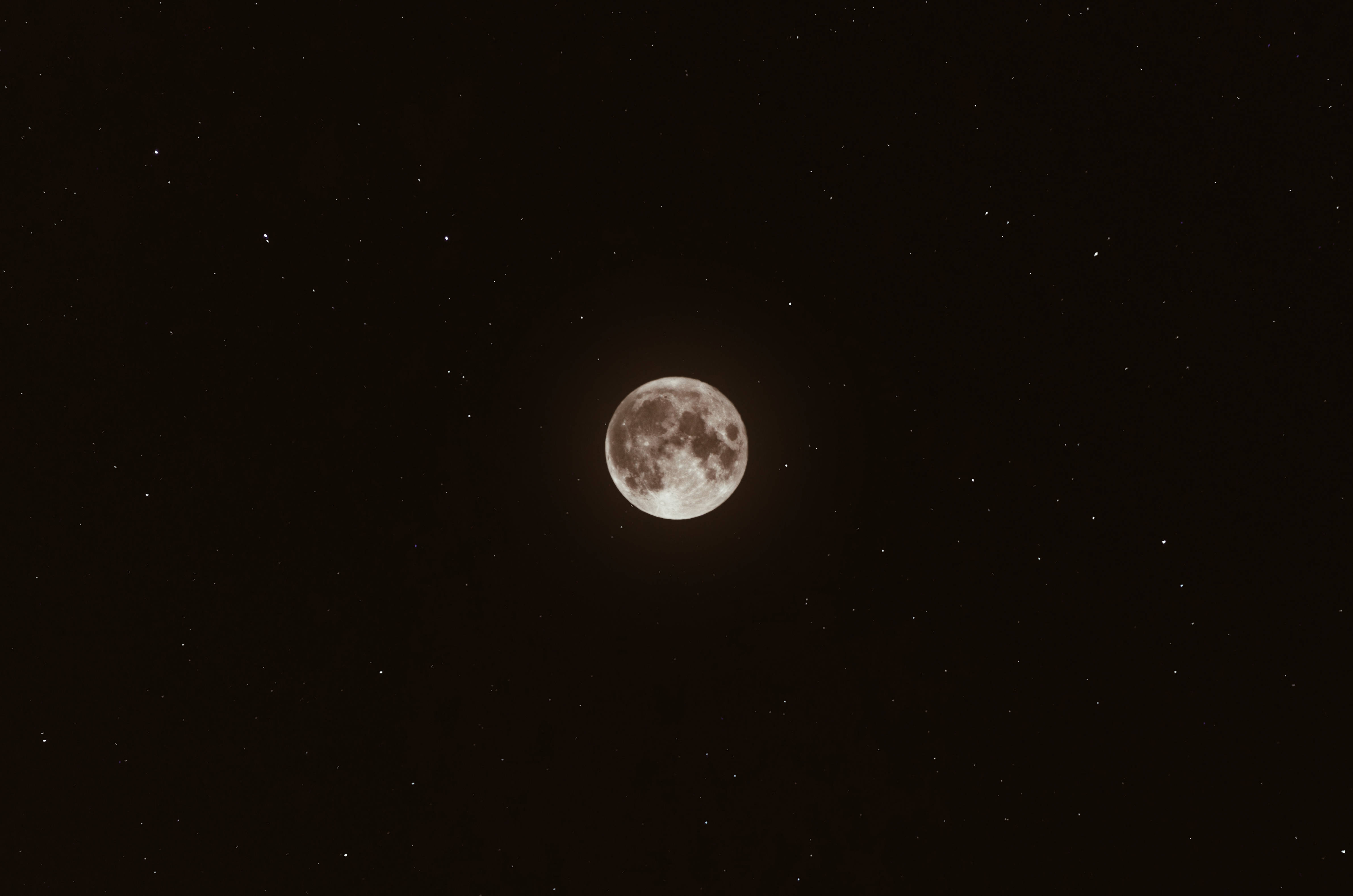 Moon Galaxy, luminous full moon, starry night sky, 4K Desktop Wallpaper
