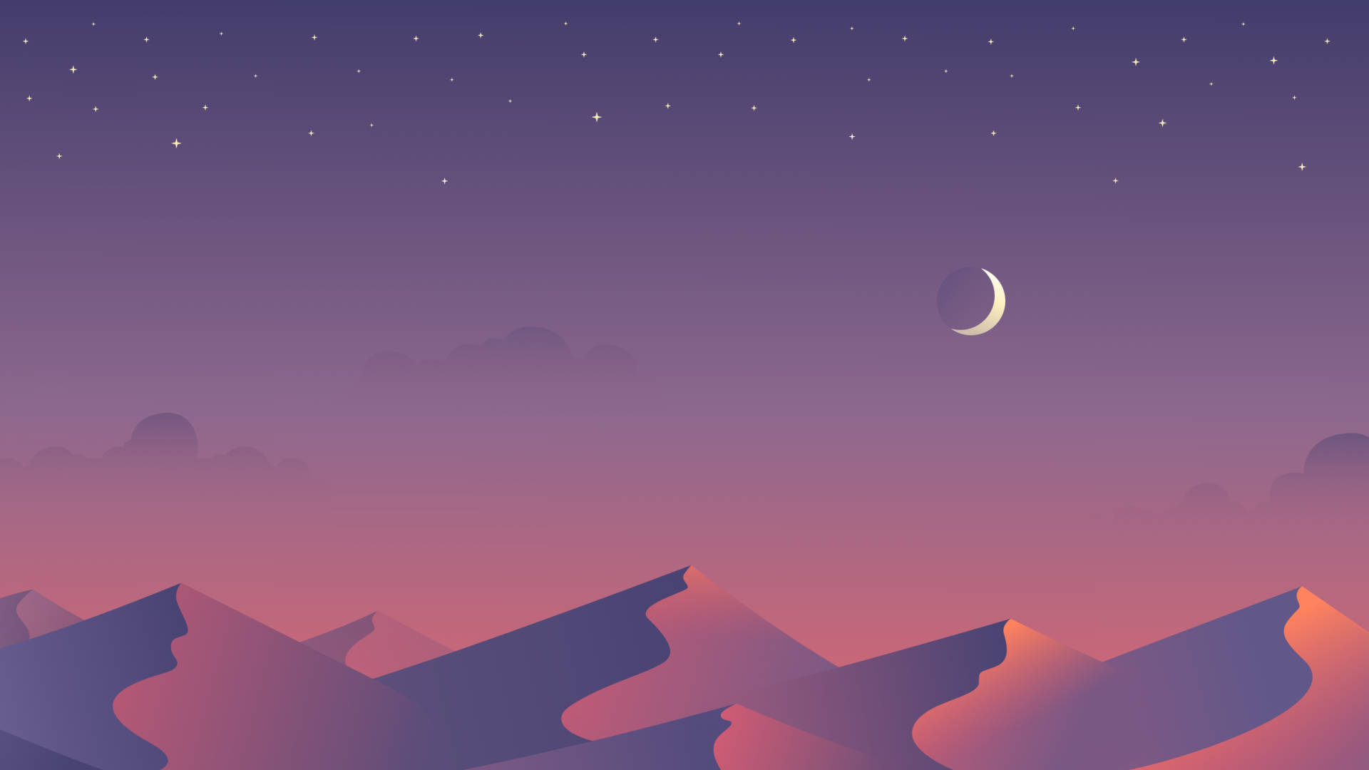 Pink Moon Vaporwave Aesthetic Tablet, crescent moon, twilight hues, Full HD Desktop Wallpaper