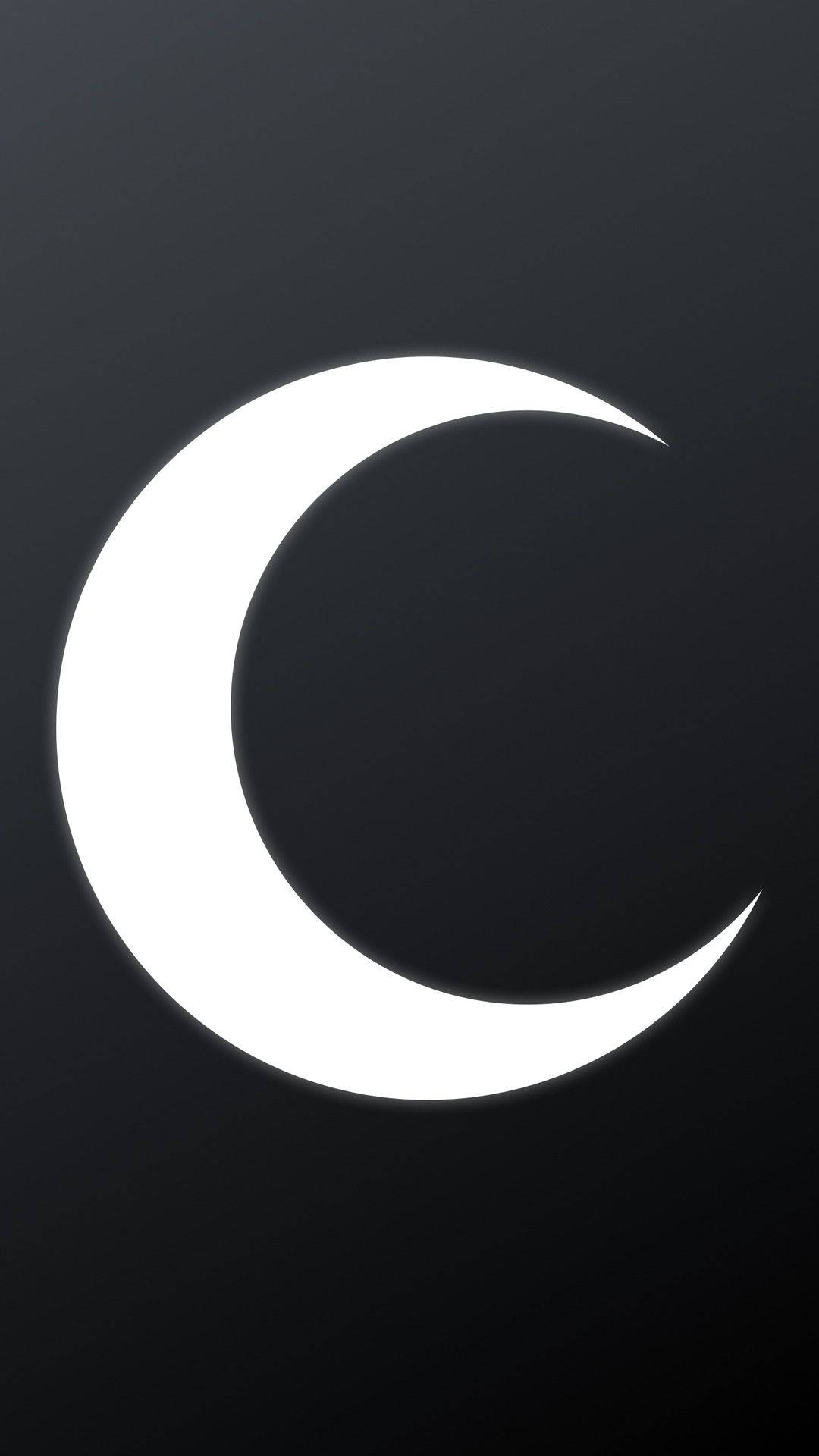 Crescent Moon Knight, glowing white crescent moon icon, dark gradient background, Full HD Phone Wallpaper