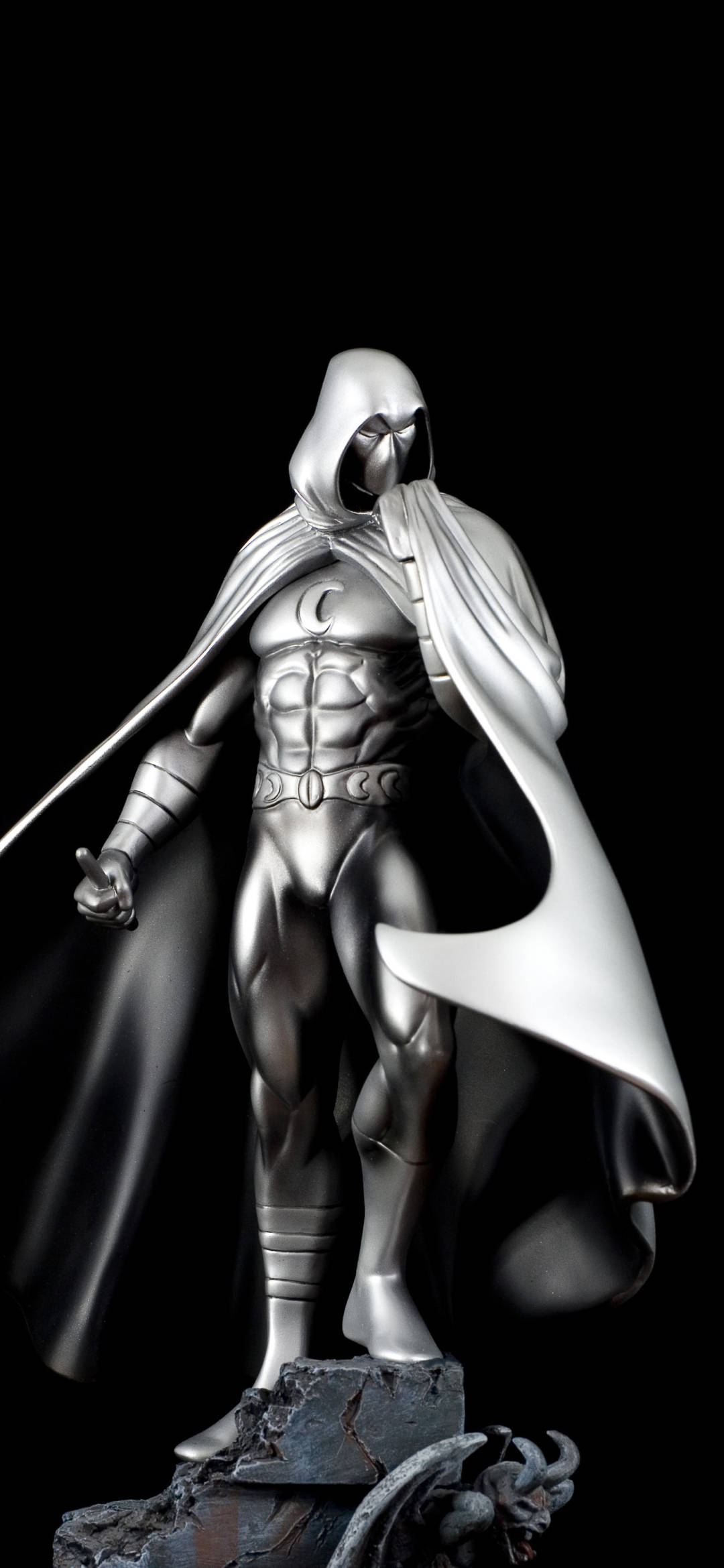 Moon Knight, metallic silver, hooded superhero, Full HD Phone Wallpaper