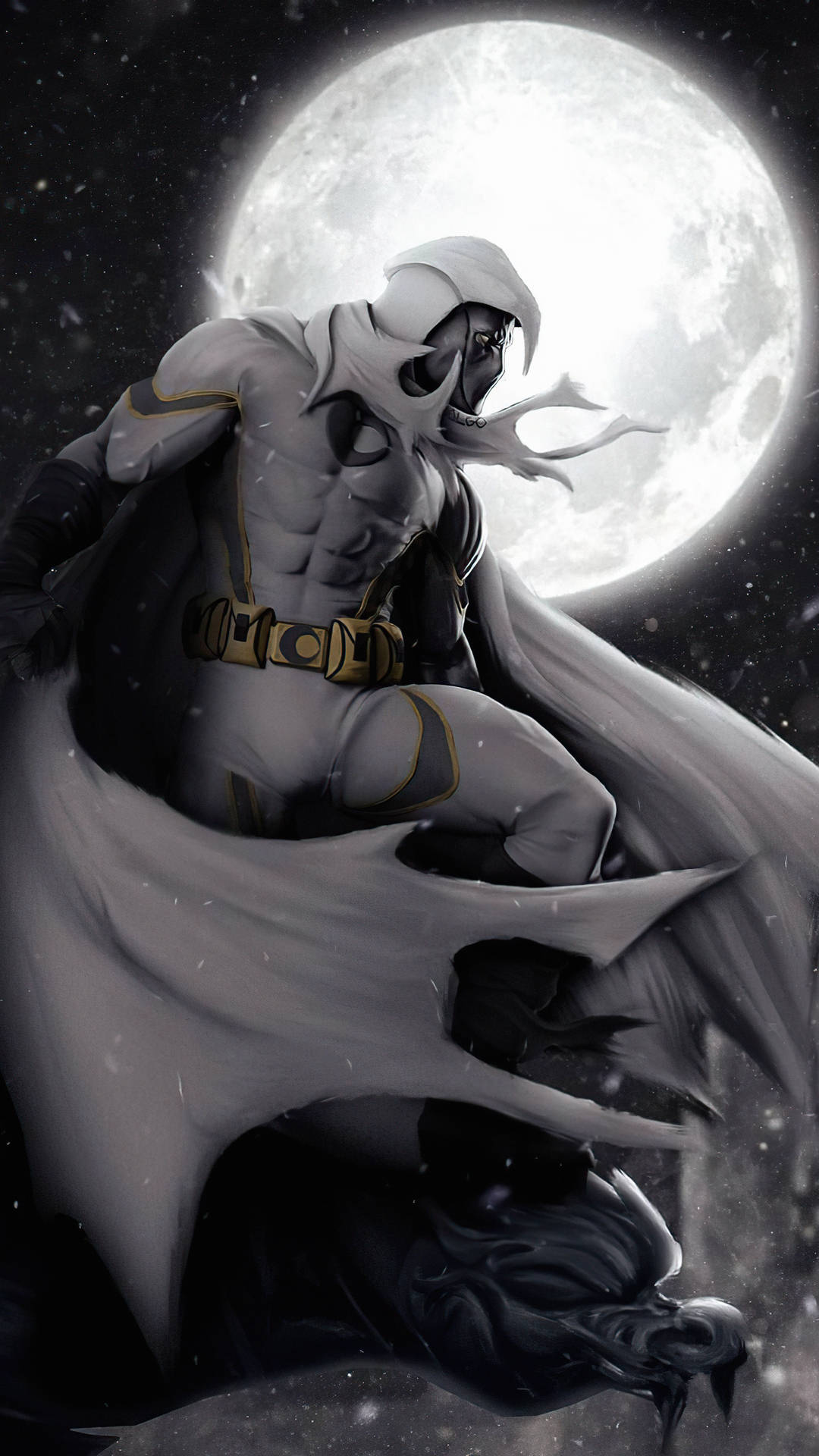 Moon Knight, hooded superhero, flowing cape, Full HD Phone Wallpaper