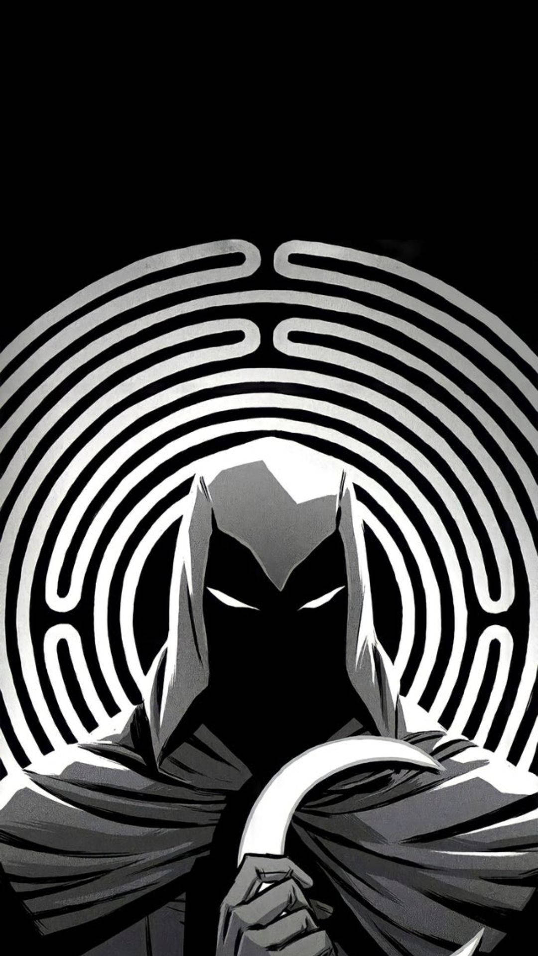 Moon Knight, glowing eyes, curved blade, Full HD Phone Wallpaper